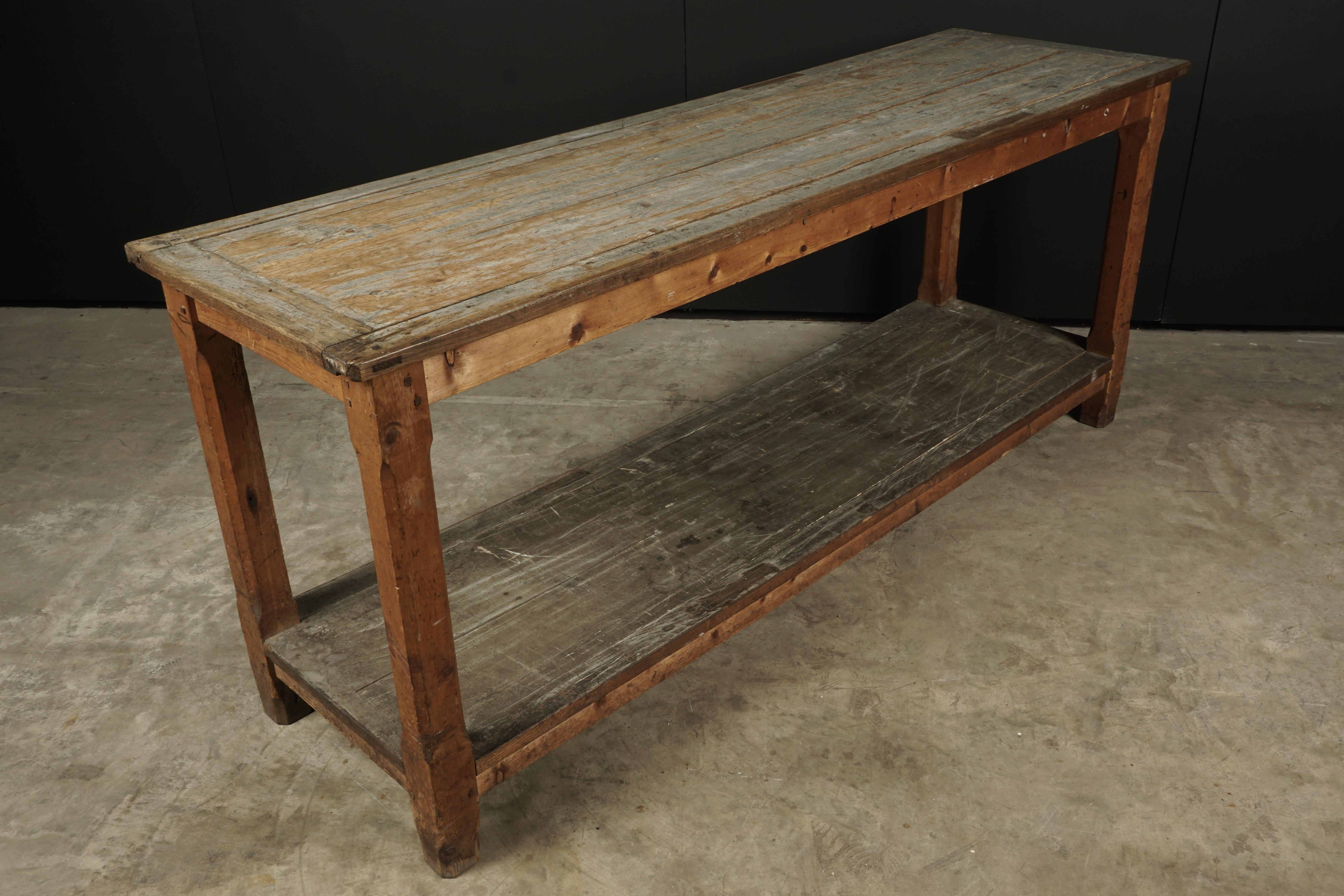 Early Pine Draper Table from France, circa 1940 1