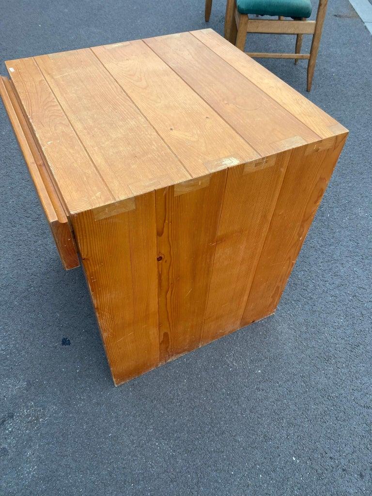 Mid-Century Modern Table console en pin dans le style de Charlotte Perriand, vers 1960 en vente