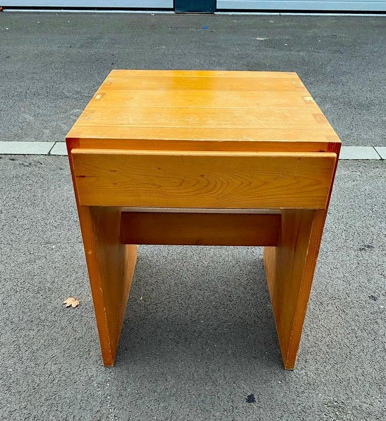 Mid-Century Modern Pine Console Table in the Style of Charlotte Perriand, circa 1960 For Sale
