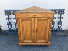 Pine Corner Cupboard with Two Doors and One Drawer