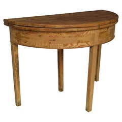 Antique Pine Demilune Table