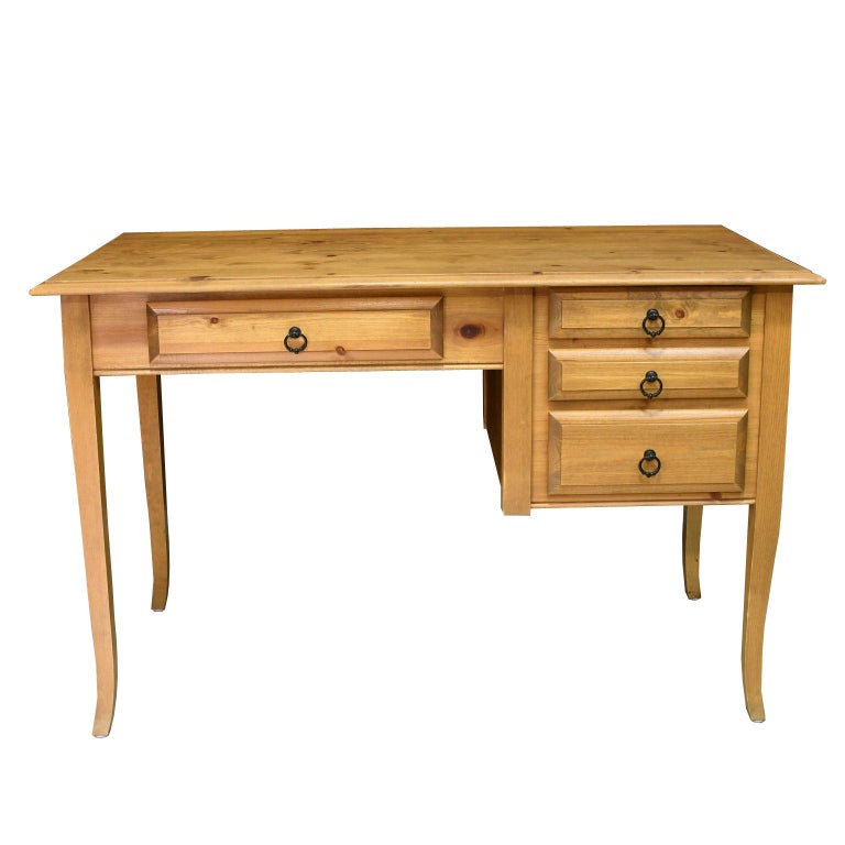 Pine Desk Fabricated From An Antique European Pine Table By Bonnin