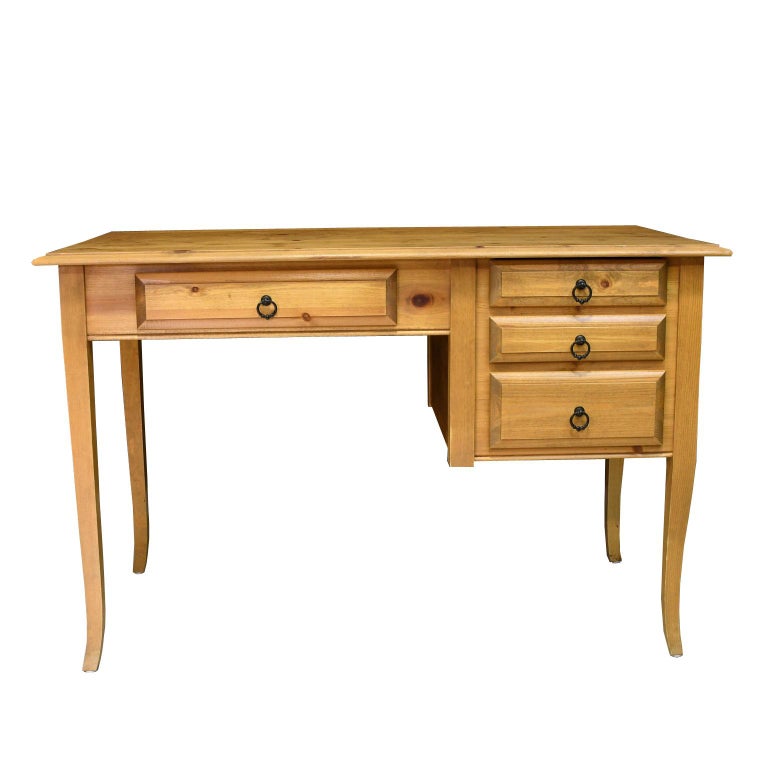 Pine Desk Fabricated from an Antique European Pine Table by Bonnin Ashley For Sale at 1stDibs
