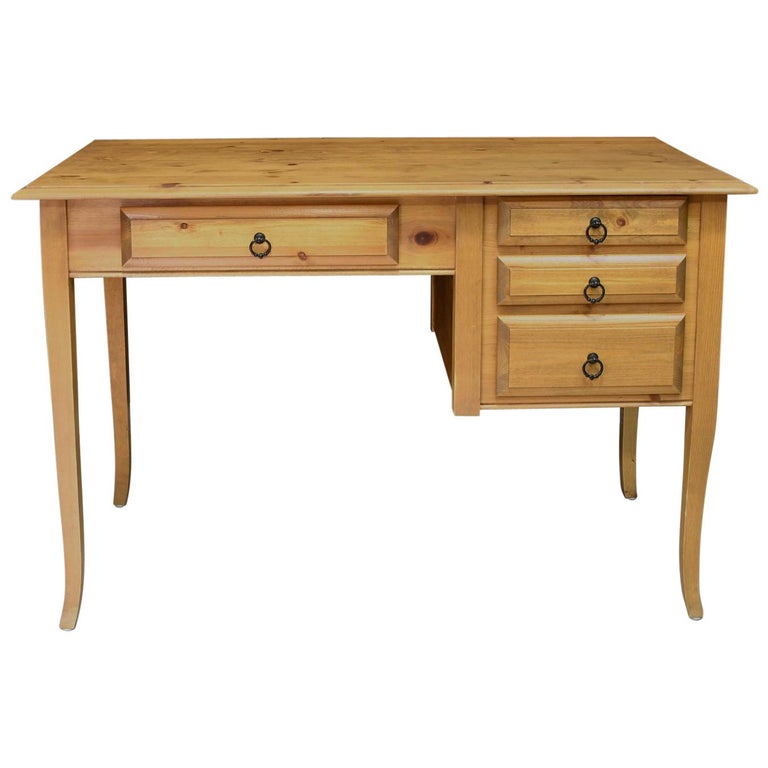 Pine Desk Fabricated from an Antique European Pine Table by Bonnin