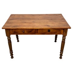 Pine desk with turned legs, 1900s