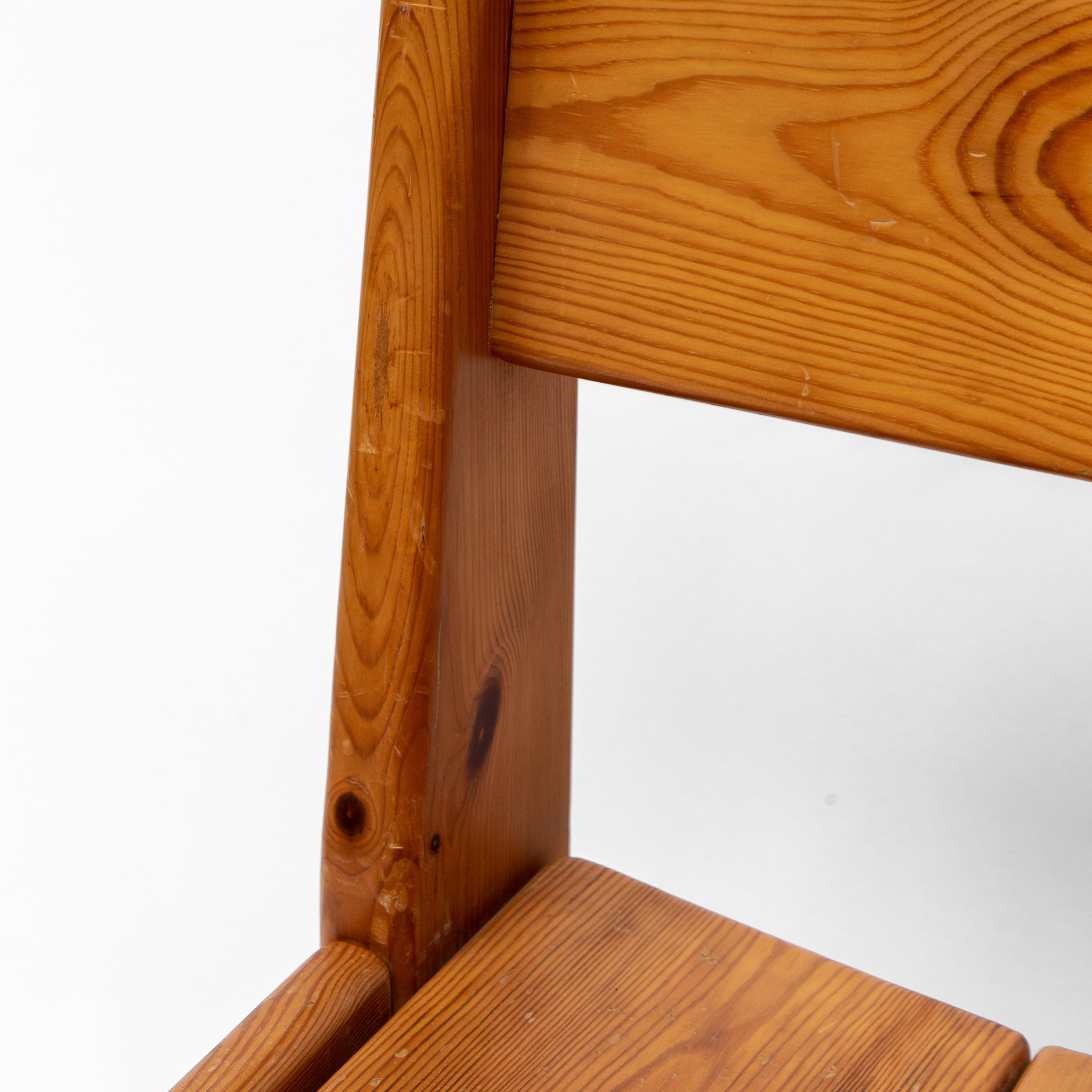 Pin Chaises de salle à manger en pin par Ate Van Apeldoorn, 1970 en vente