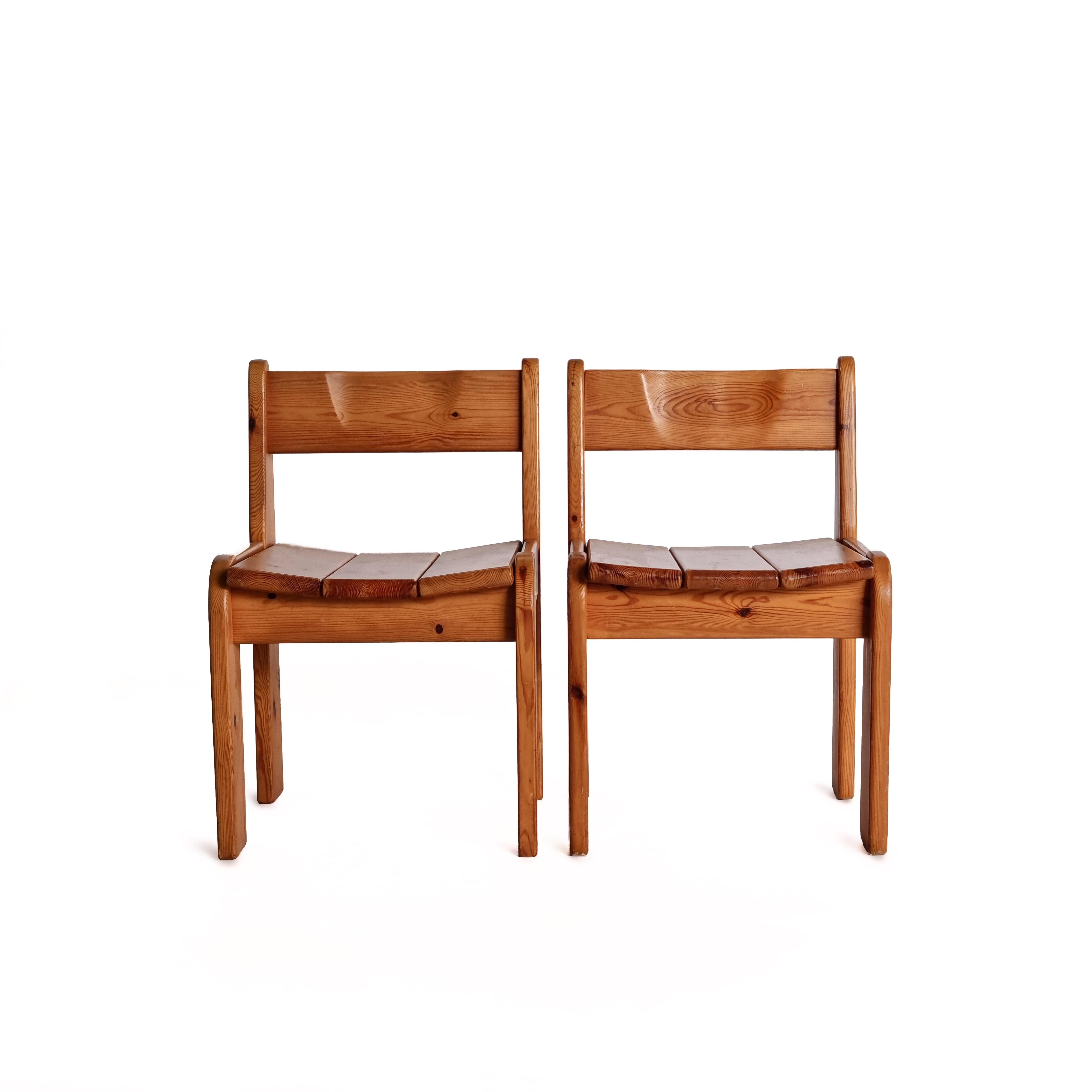 Mid-Century Modern Chaises de salle à manger en pin par Ate Van Apeldoorn, 1970 en vente