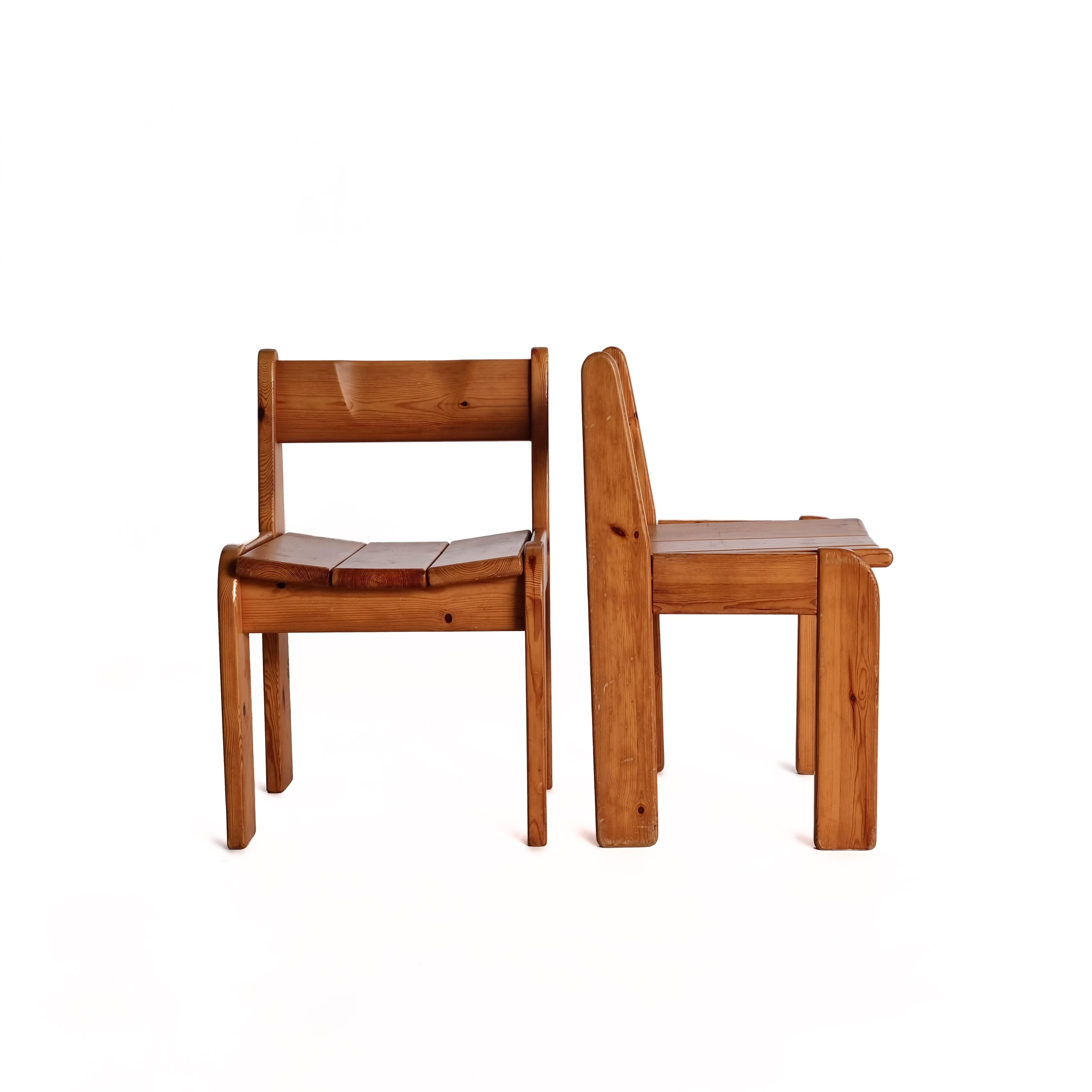 Néerlandais Chaises de salle à manger en pin par Ate Van Apeldoorn, 1970 en vente