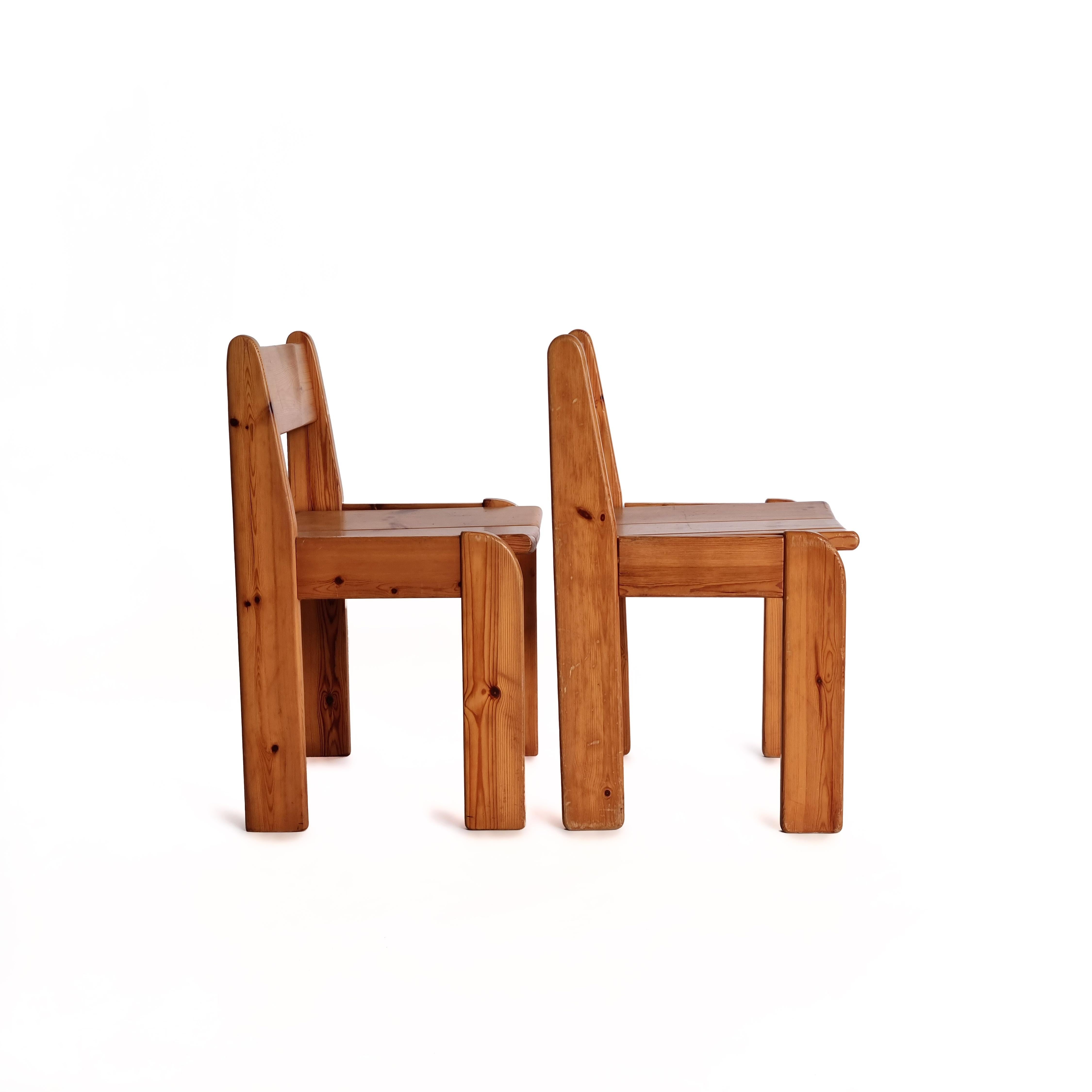 Chaises de salle à manger en pin par Ate Van Apeldoorn, 1970 Bon état - En vente à Hilversum, NL