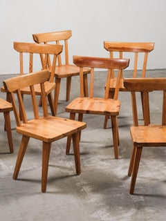 Sedie da pranzo in pino di Göran Malmvall per Karl Andersson & Söner, anni '70, set di 8 pezzi