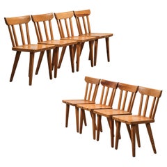 Pine Dining Chairs by Göran Malmvall for Karl Andersson & Söner, 1970s, Set of 8