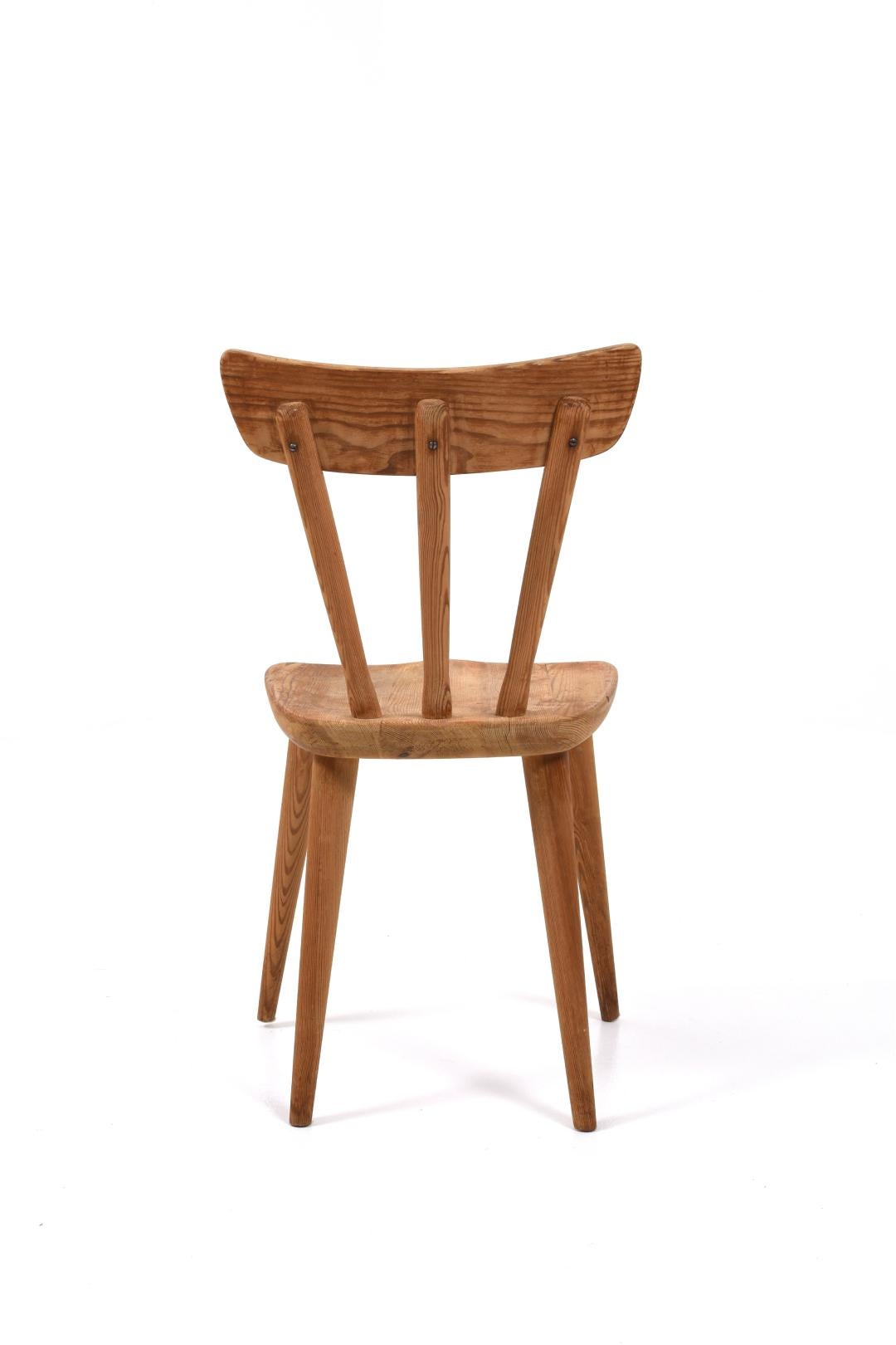Pine Dining Chairs by Göran Malmvall for Svensk Fur, Set of 4 For Sale 2