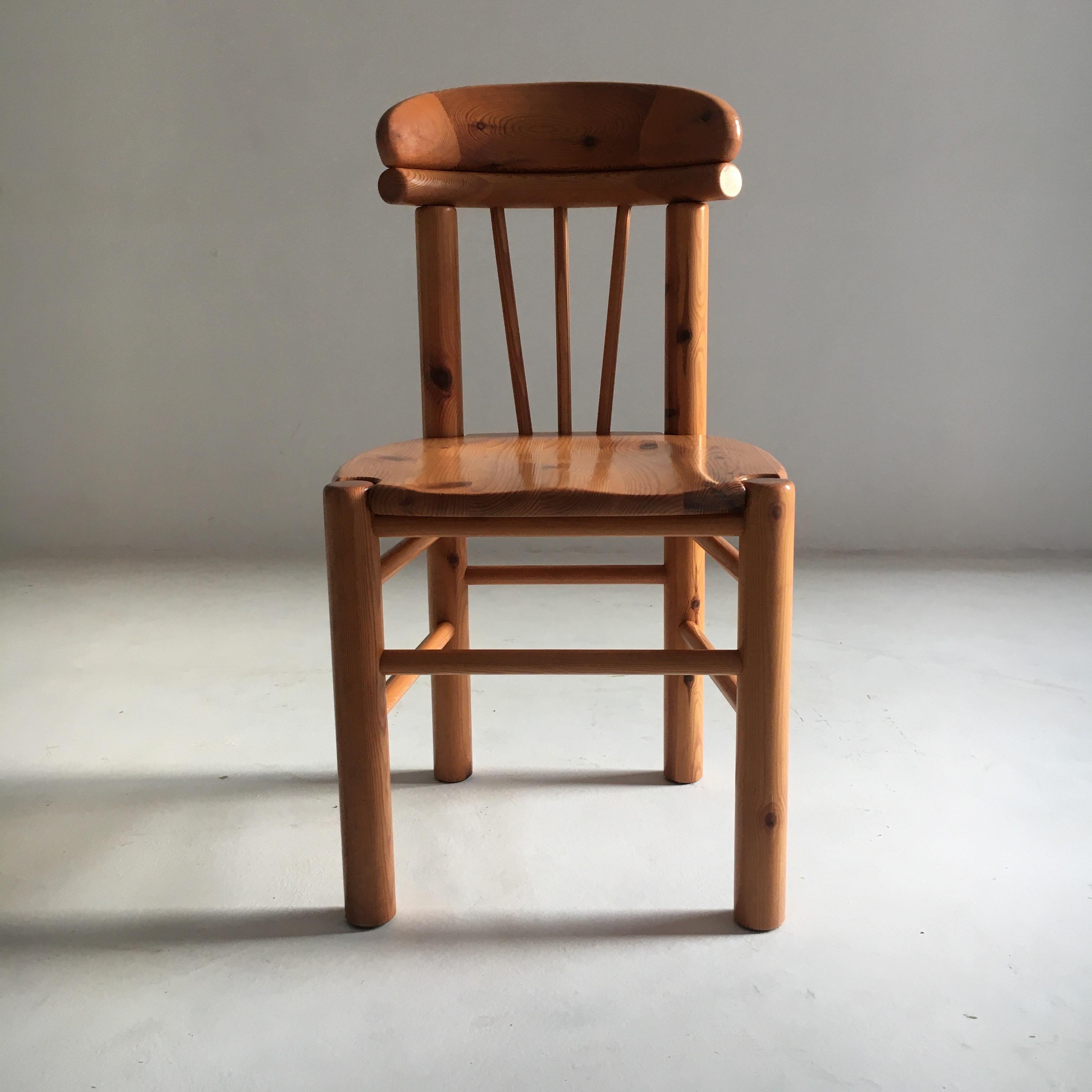 Late 20th Century Pine Dining Chairs Rainer Daumiller Set of Six, Denmark, 1970 For Sale