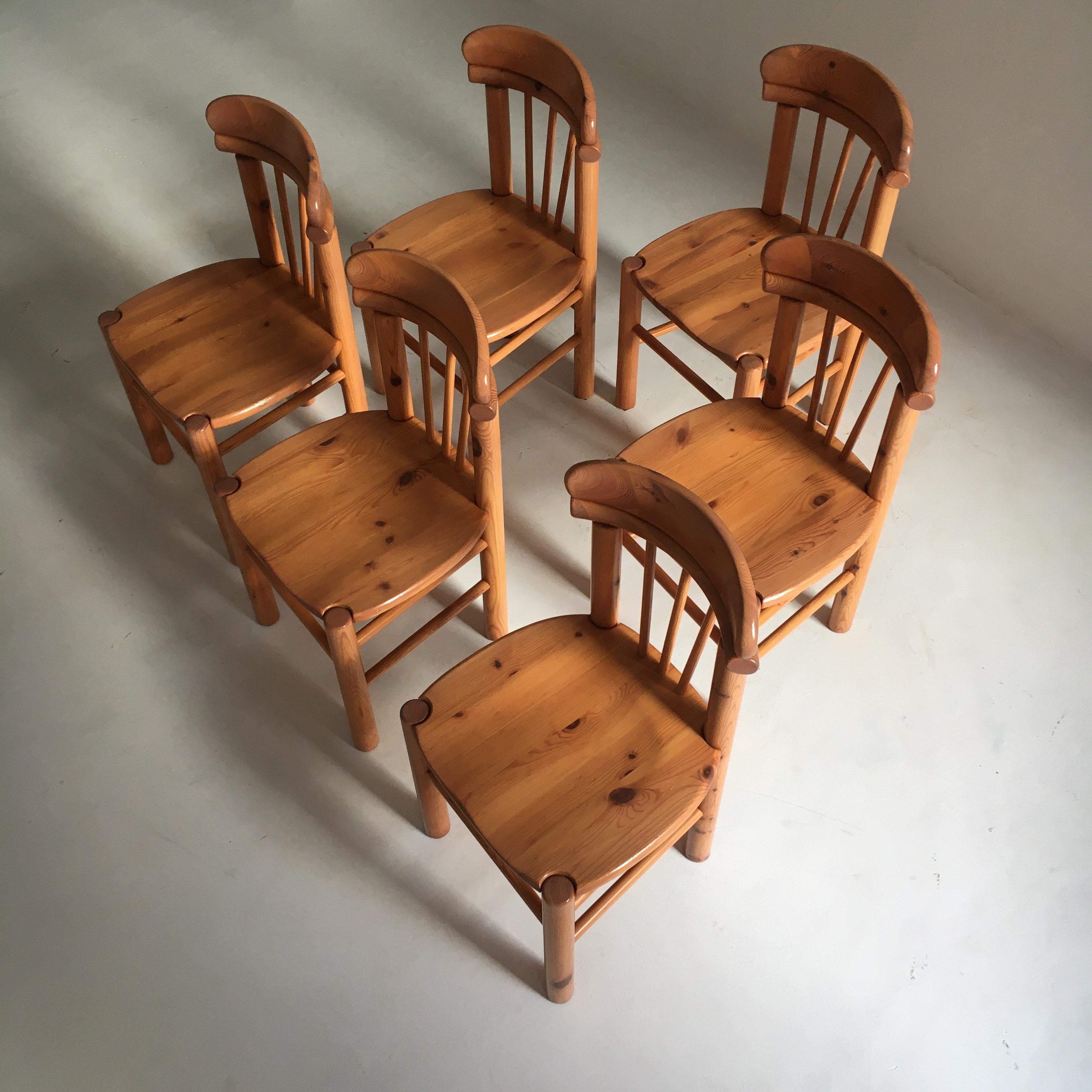 Pine Dining Chairs Rainer Daumiller Set of Six, Denmark, 1970 For Sale 6