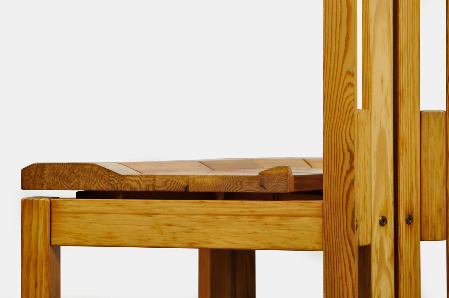 Pine Dining Chairs “Rantasipi” by Arnold Lerber for Laukaan Puu, Finland, 1970s For Sale 3