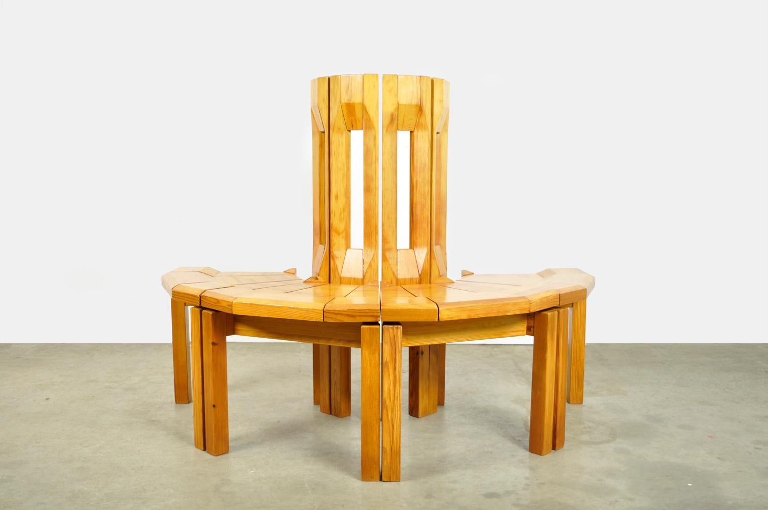 Finnish Pine Dining Chairs “Rantasipi” by Arnold Lerber for Laukaan Puu, Finland, 1970s For Sale
