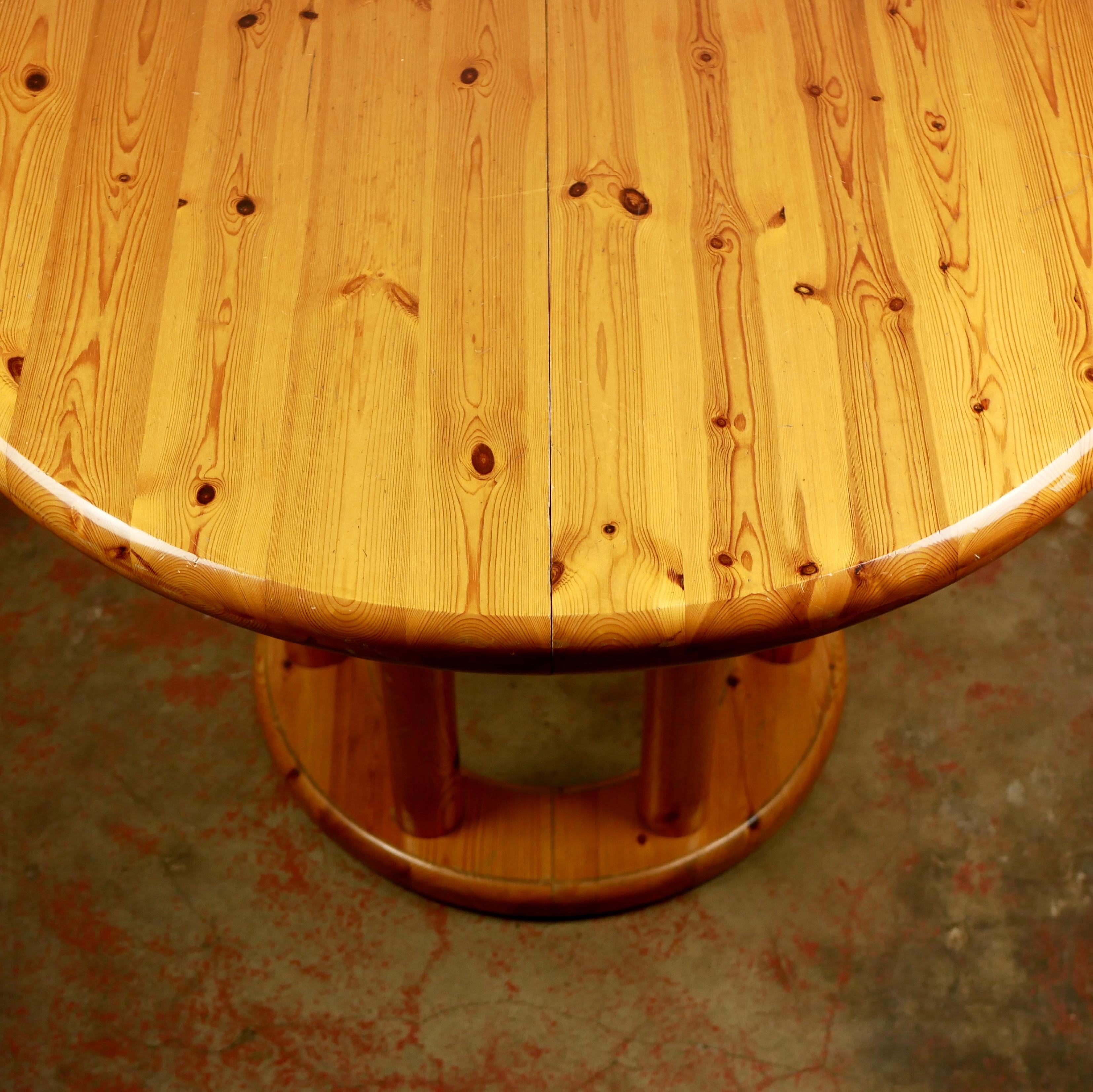 Pine Dining Room Table by Rainer Daumiller for Hirtshals Savværk, Denmark, 1970s 8