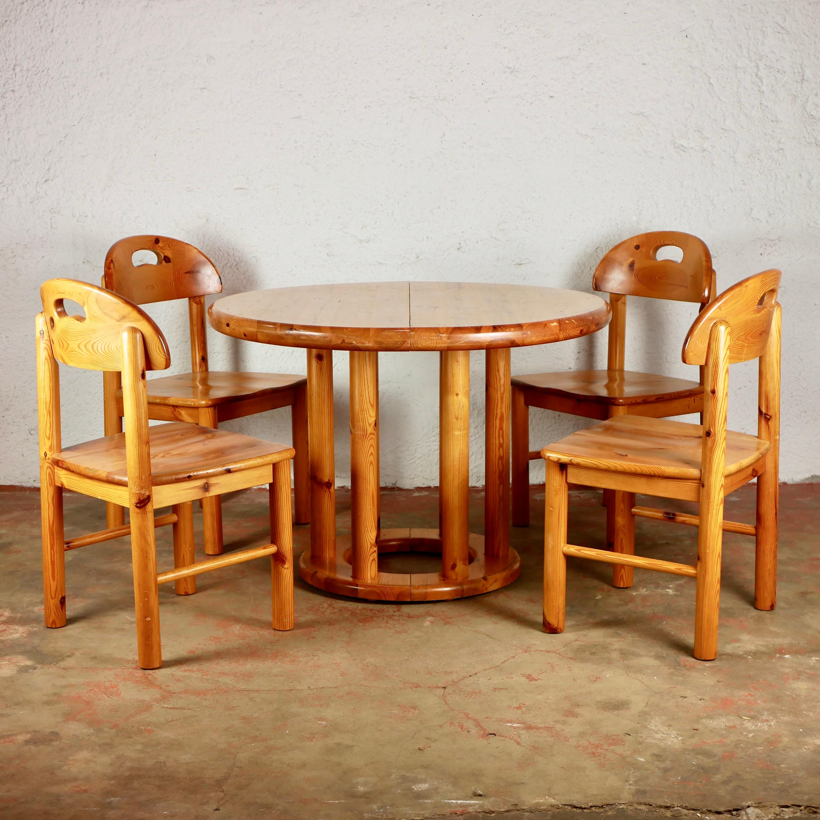 Pine Dining Room Table by Rainer Daumiller for Hirtshals Savværk, Denmark, 1970s 14