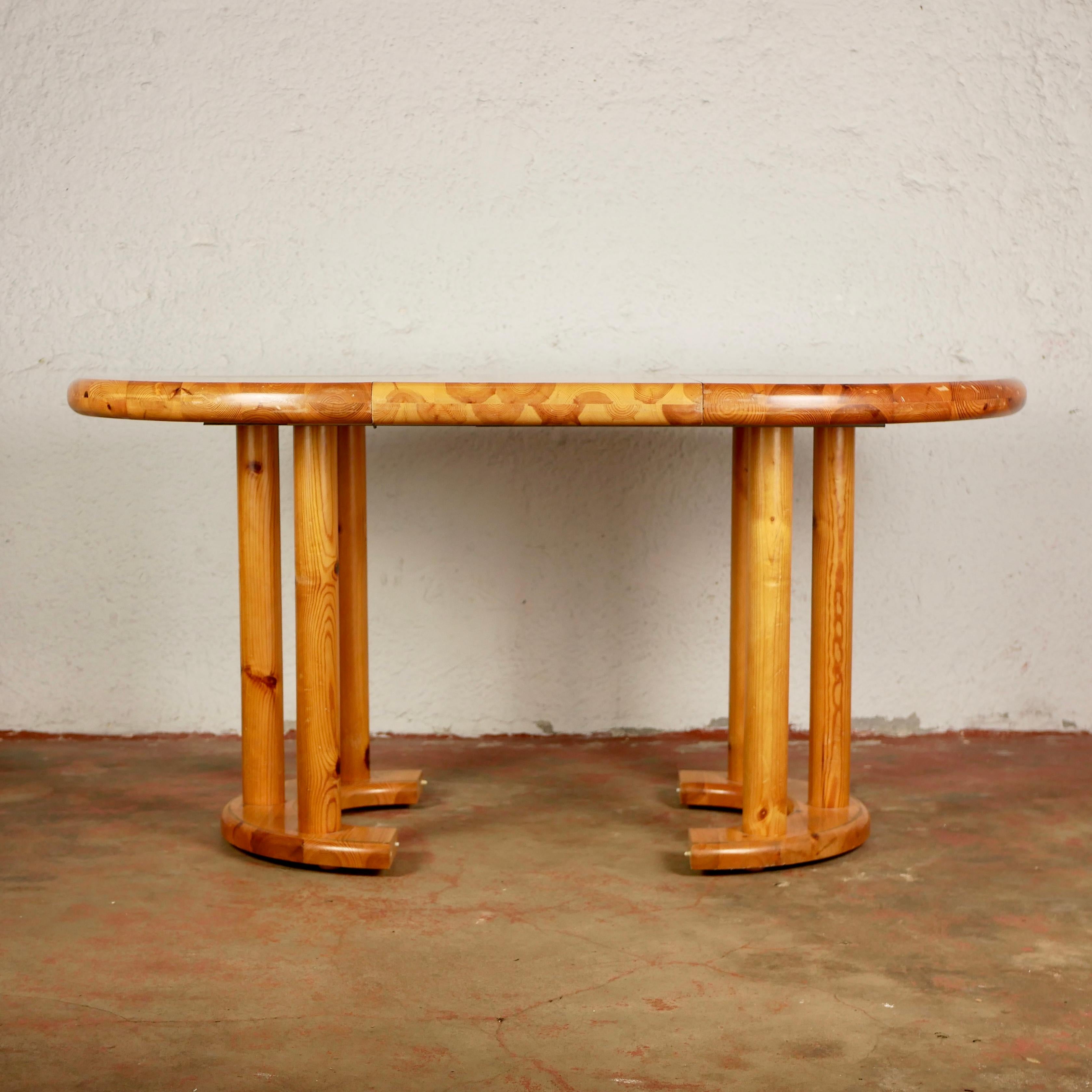 Danish Pine Dining Room Table by Rainer Daumiller for Hirtshals Savværk, Denmark, 1970s