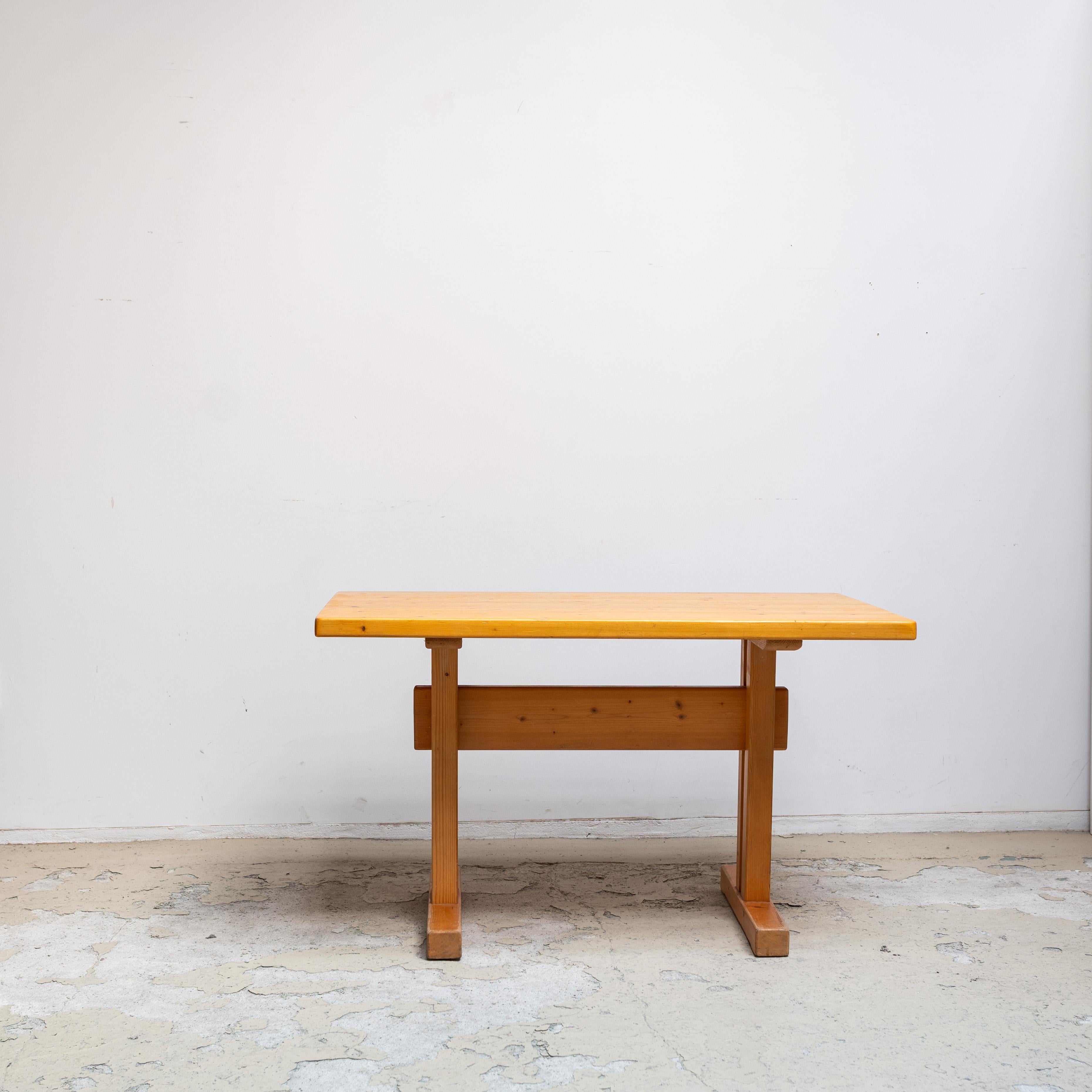 French Pine Dining Table by Charlotte Perriand, Les Arcs, France