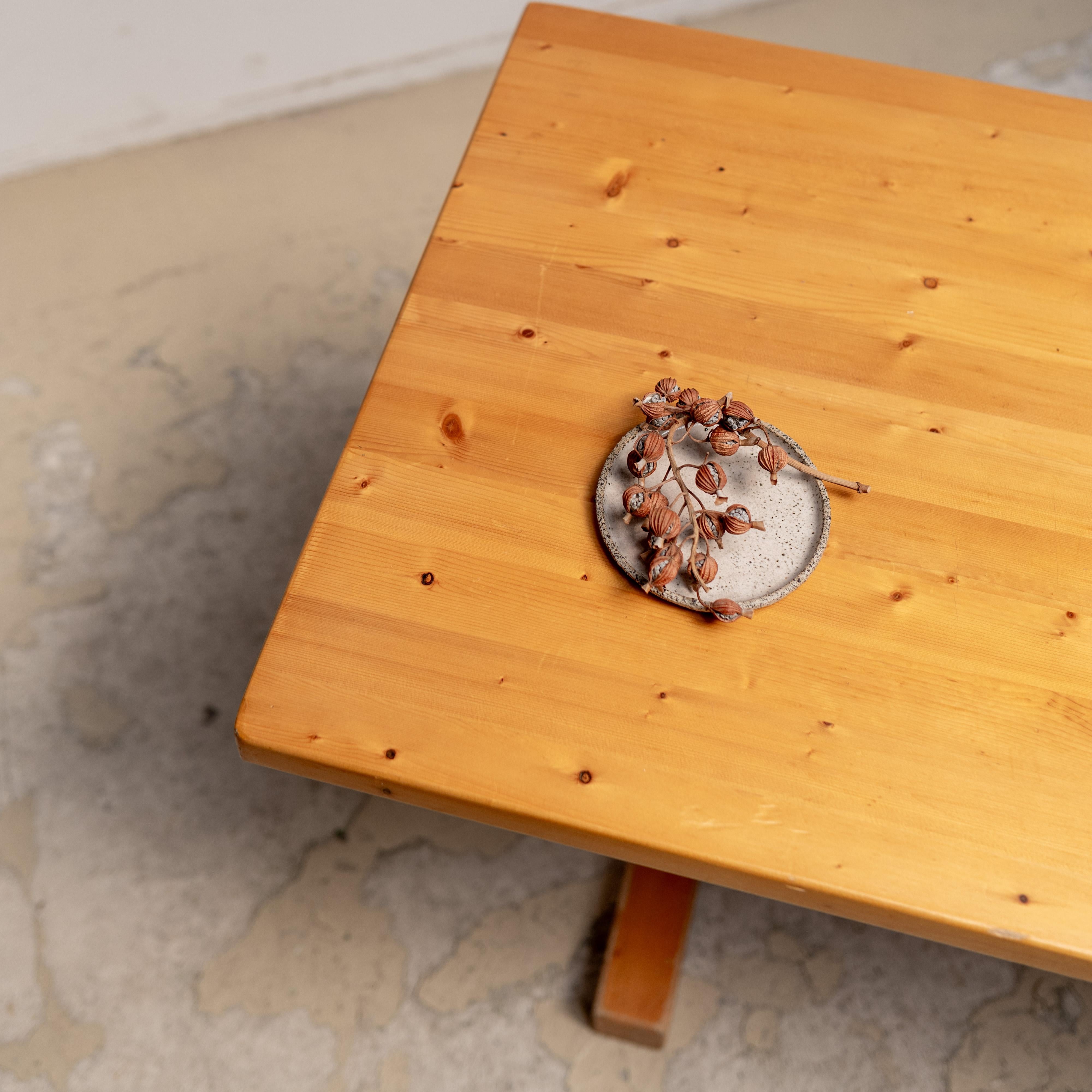 Pine Dining Table by Charlotte Perriand, Les Arcs, France 2