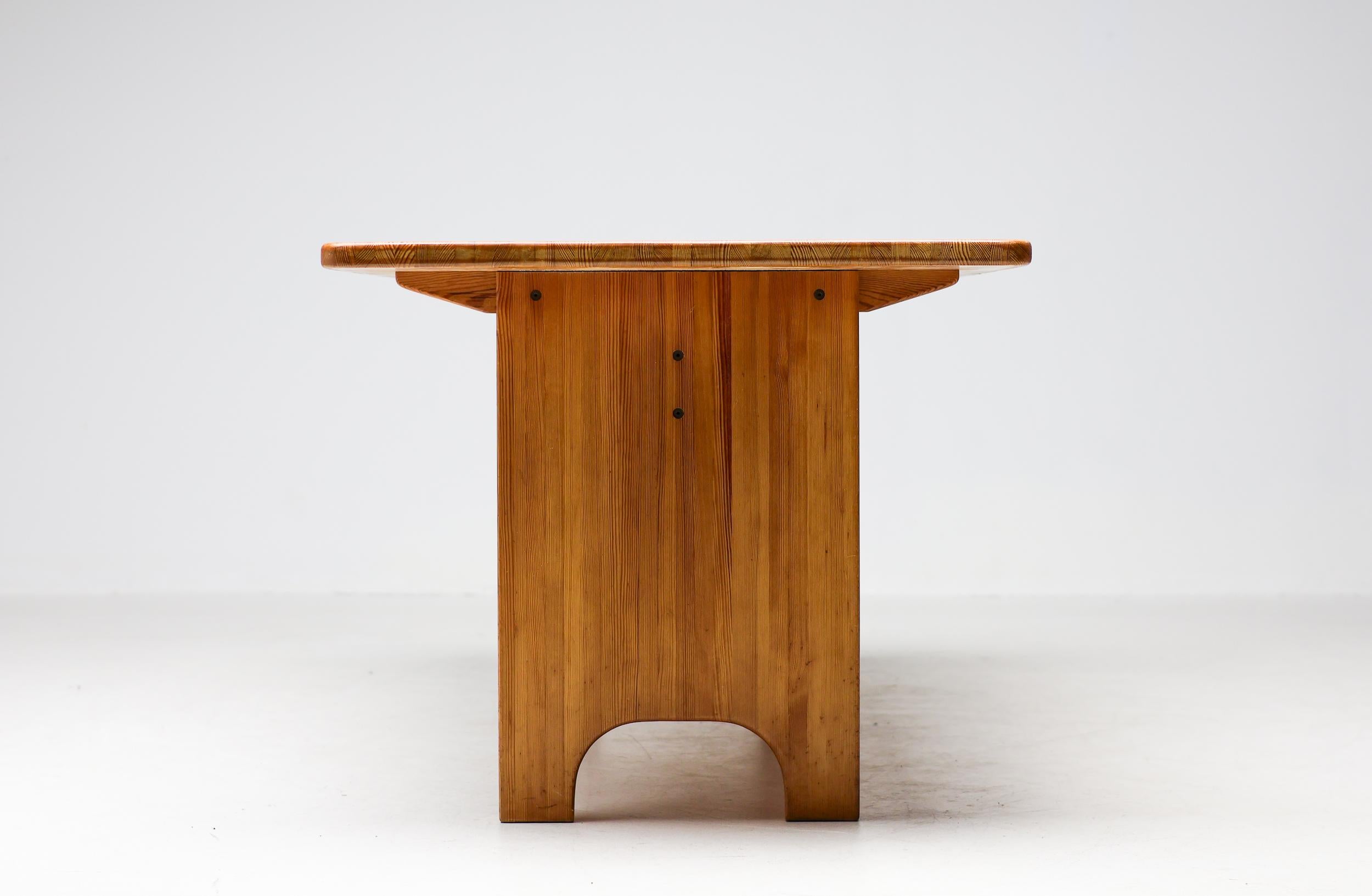 Pine Dining Table by Yngve Ekström for Swedese, Sweden, 1960s en vente 3