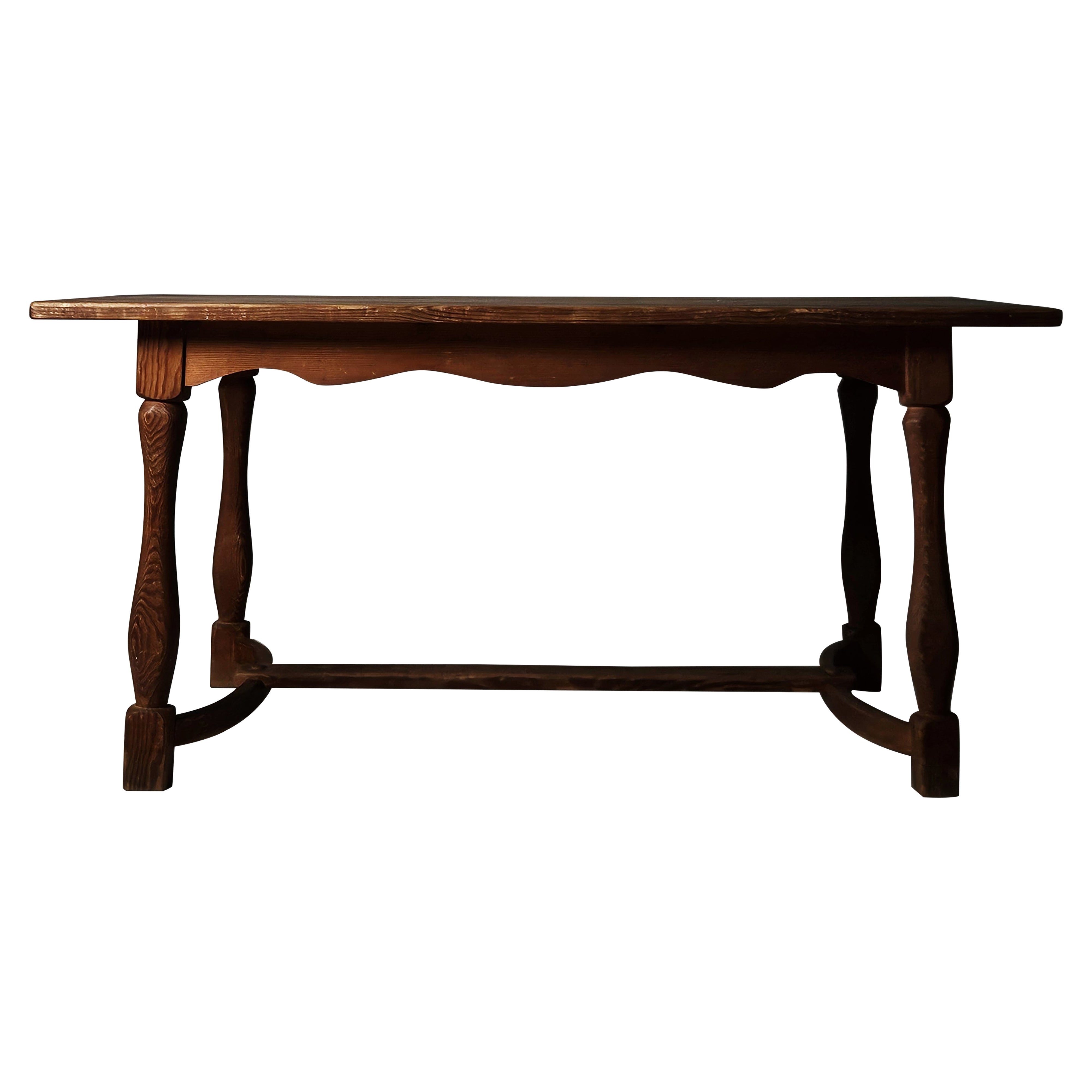 Pine dining table "Hytte" by Nordiska Kompaniet, Sweden, 1940s