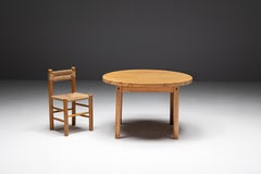 Pine Dining Table in the Style of Charlotte Perriand, France, 1960s