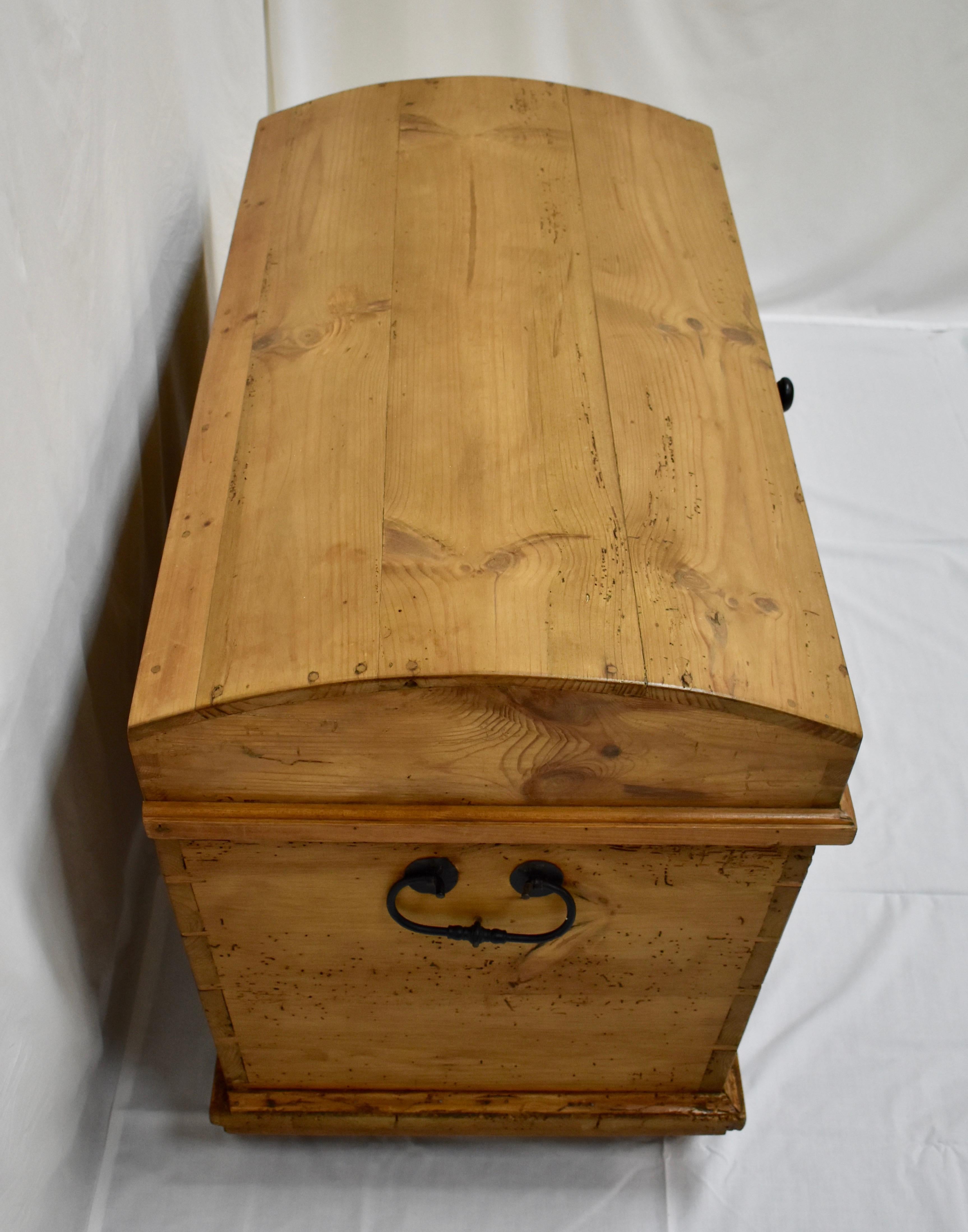 19th Century Pine Dome-Top Trunk or Blanket Chest