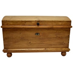 Antique Pine Dome-Top Trunk or Blanket Chest