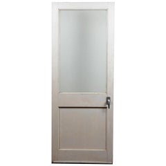 Pine Door with a Single Glass Panel, 20th Century
