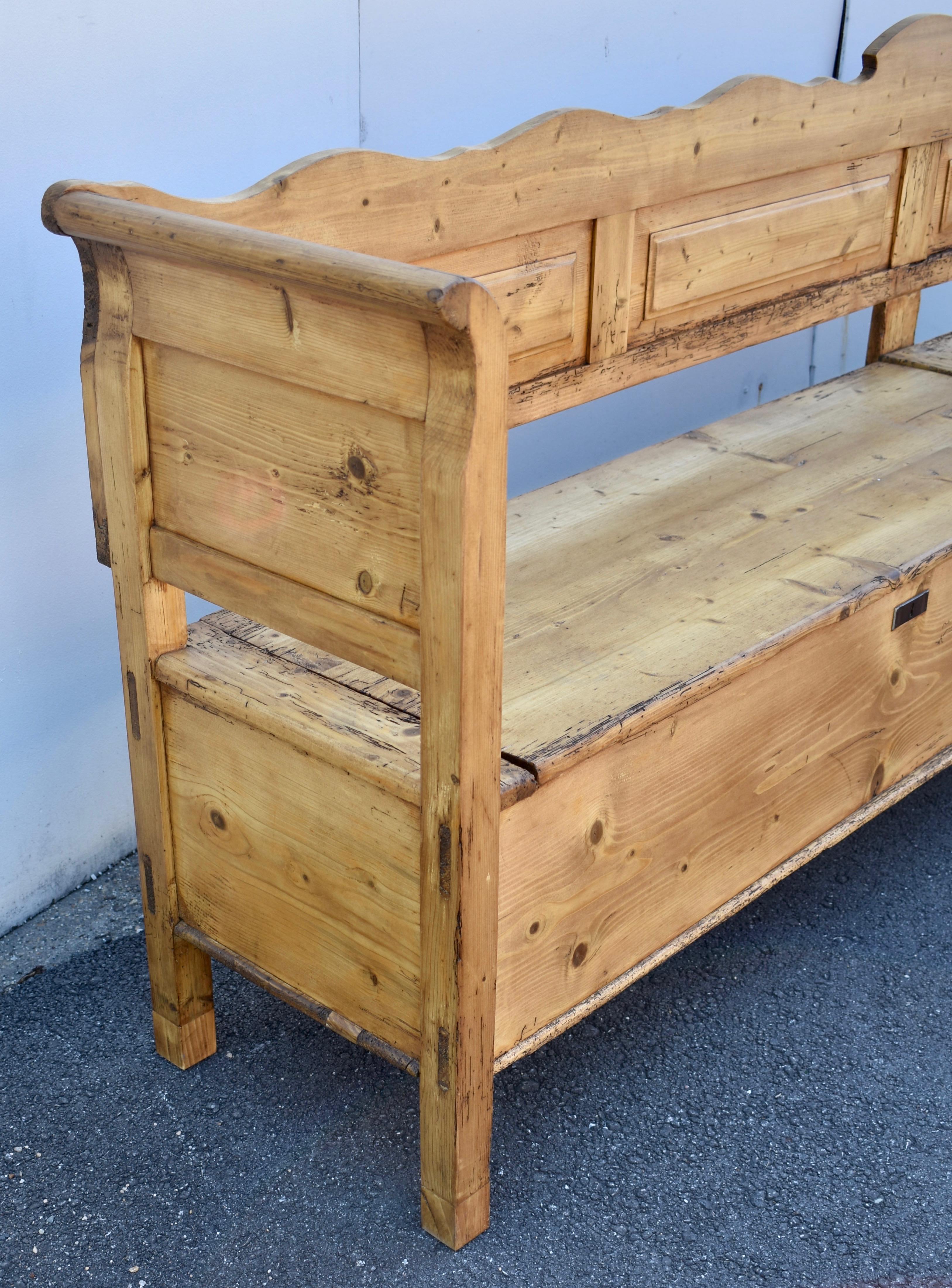 Pine Double Storage Bench For Sale 2