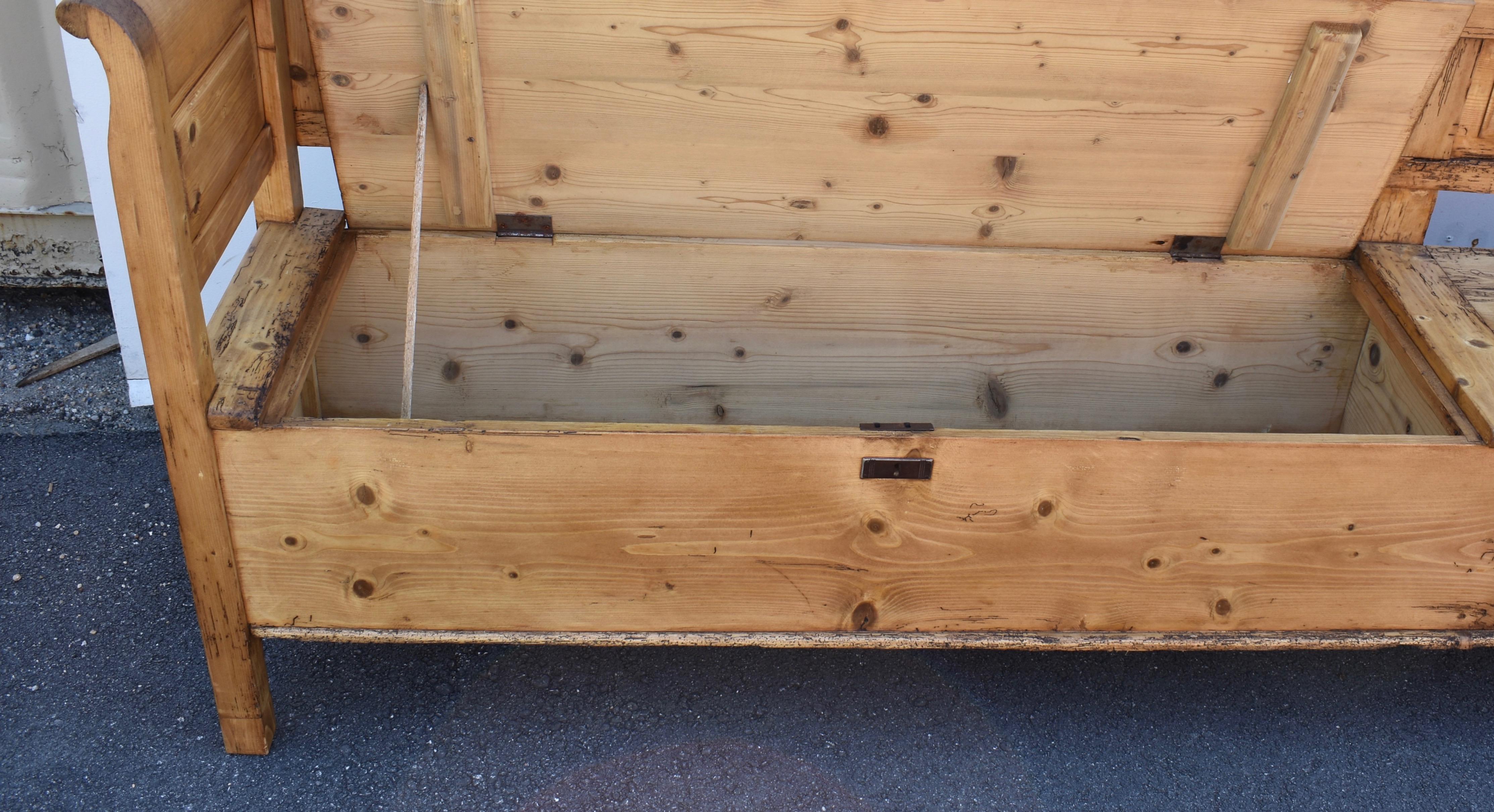 Pine Double Storage Bench 3