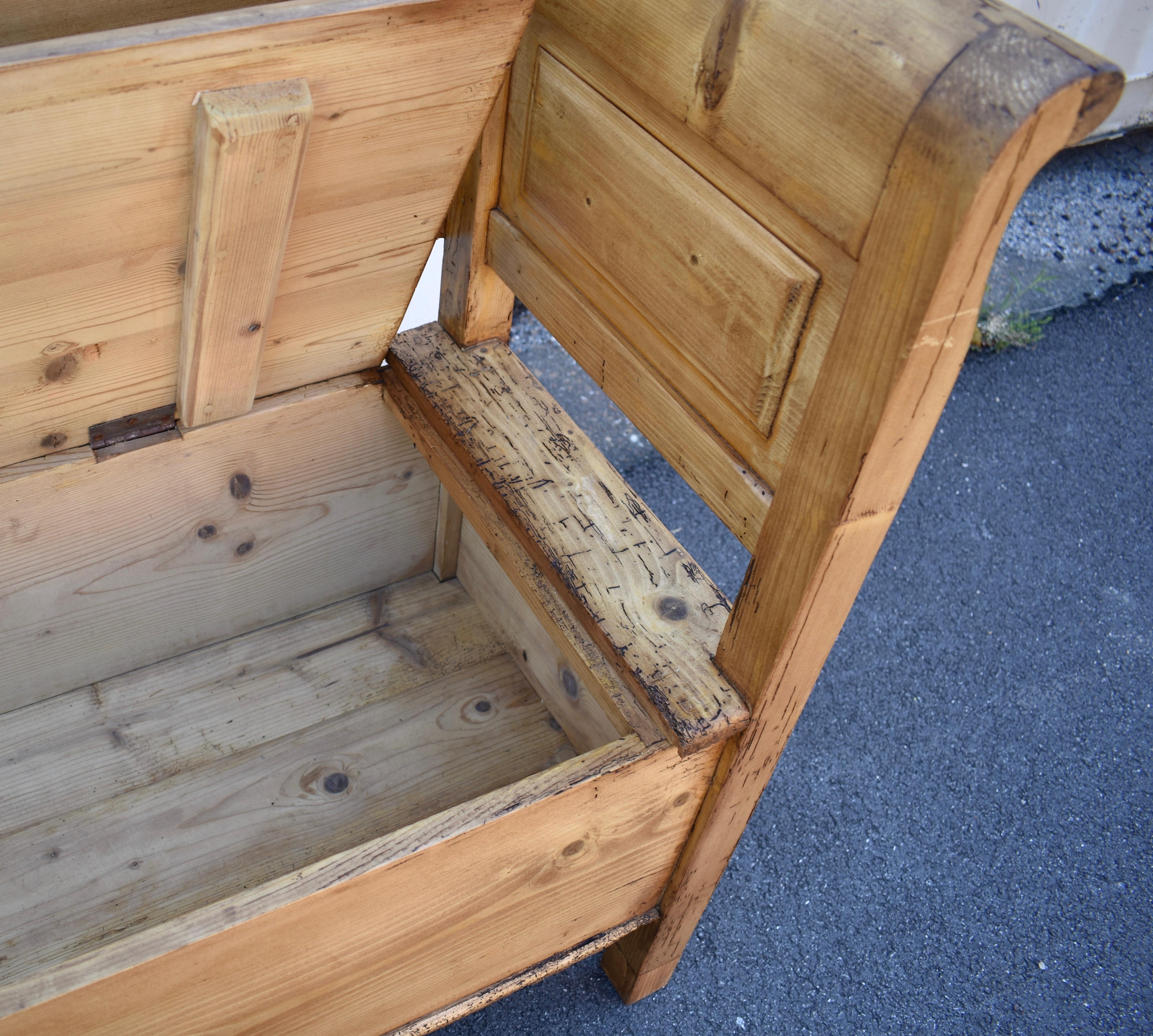 Pine Double Storage Bench For Sale 6
