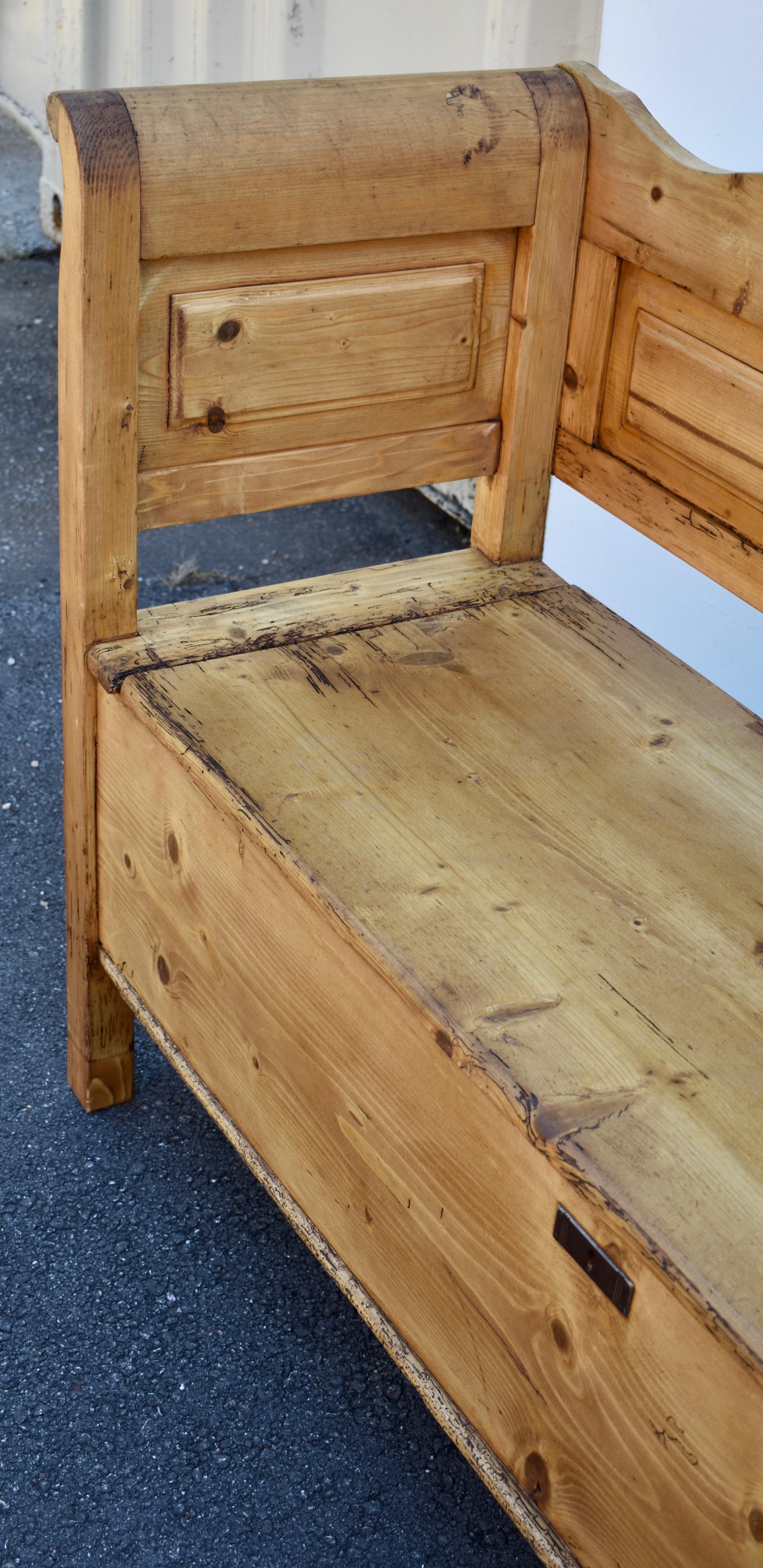 Pine Double Storage Bench For Sale 1