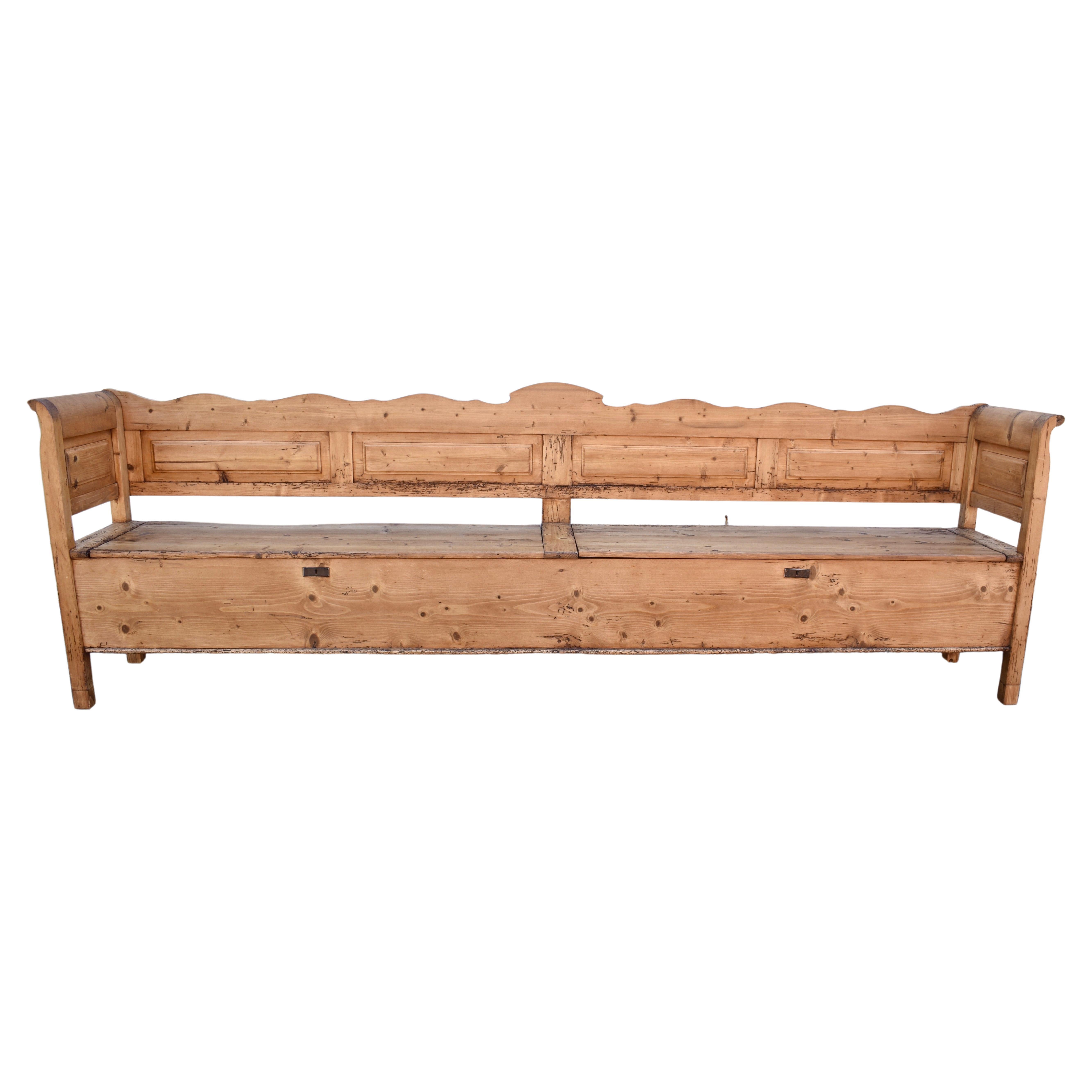 Pine Double Storage Bench For Sale