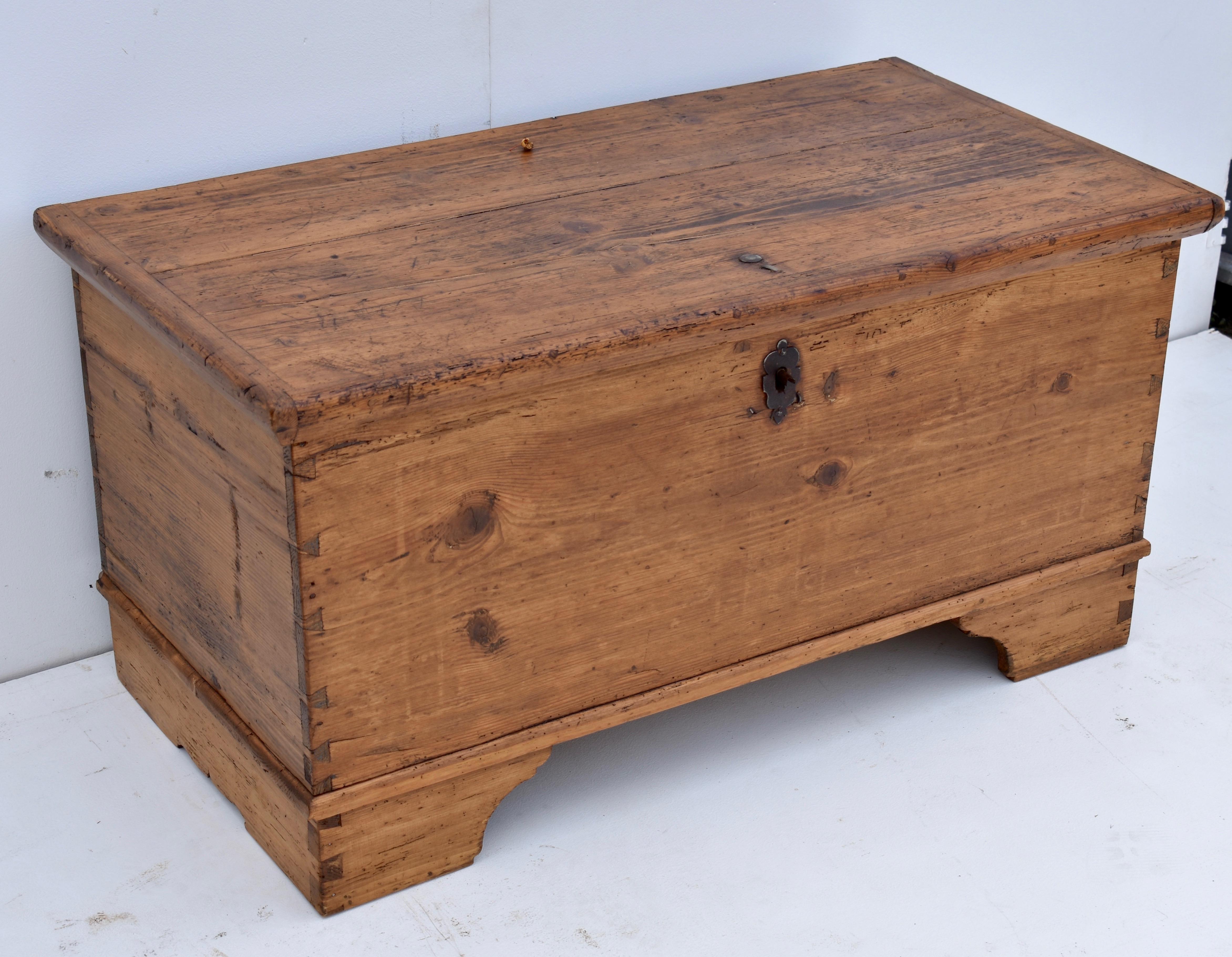 Hungarian Pine Dovetailed Blanket Chest with Bracket Feet