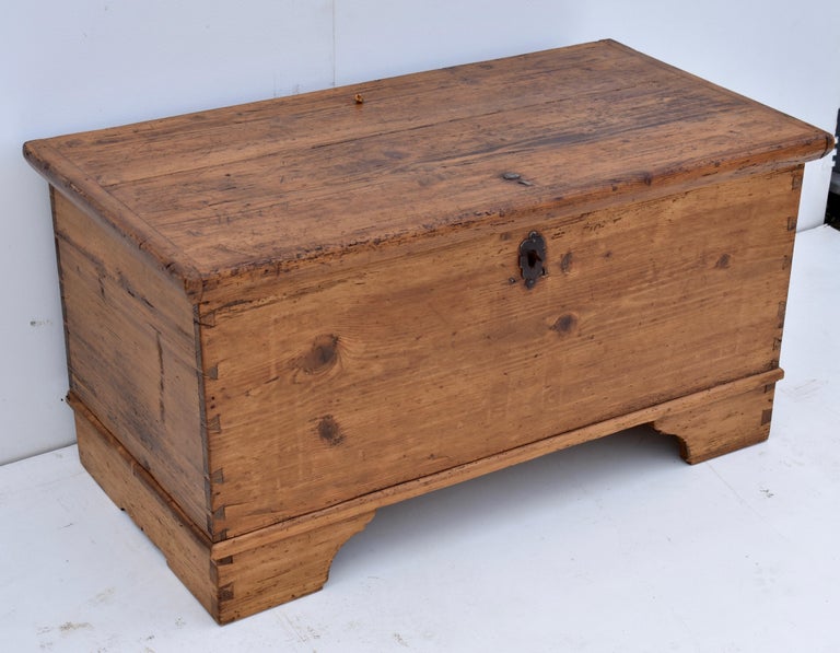 Pine Dovetailed Blanket Chest with Bracket Feet at 1stDibs