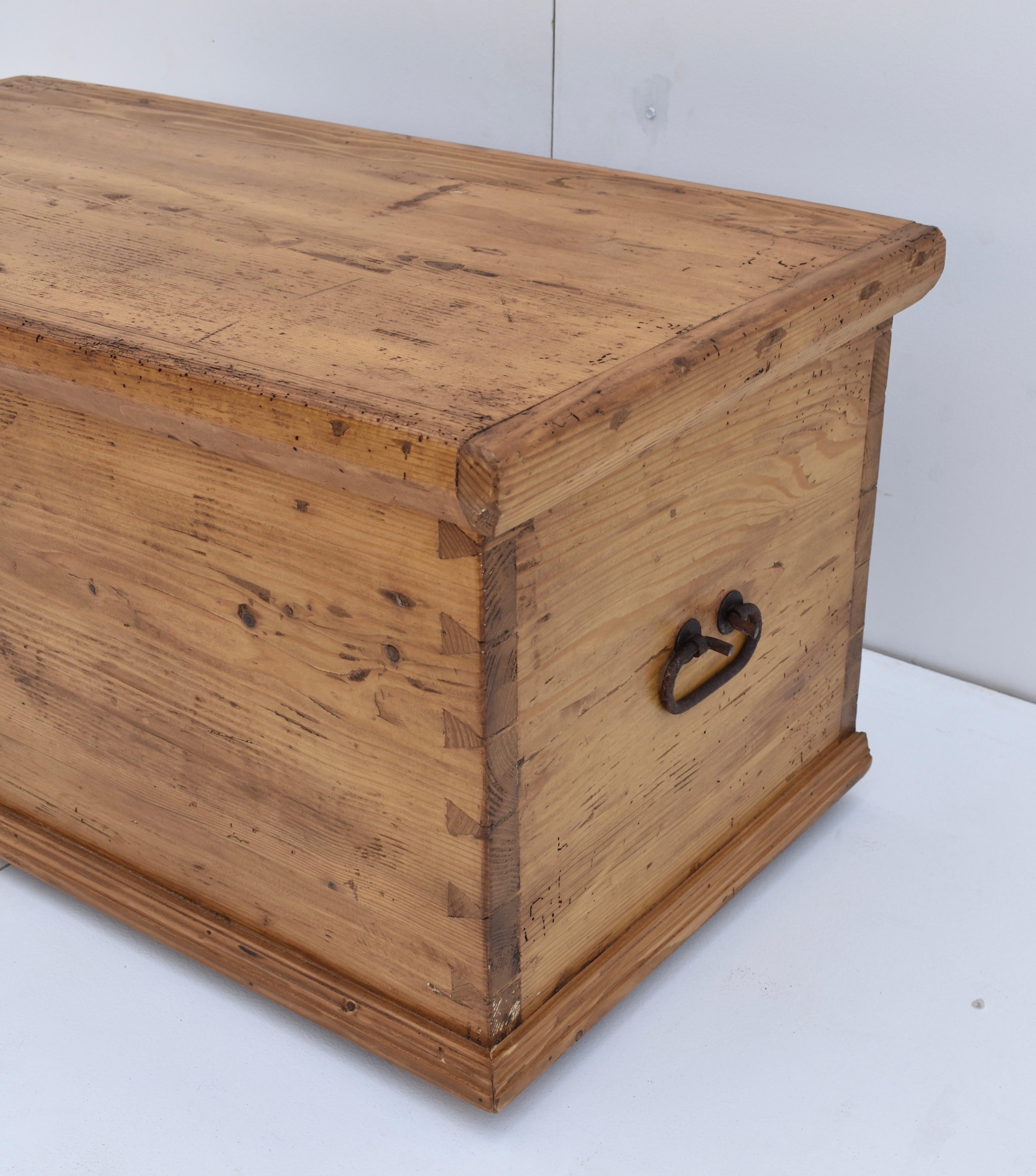 Polished Pine Dovetailed Trunk or Blanket Chest