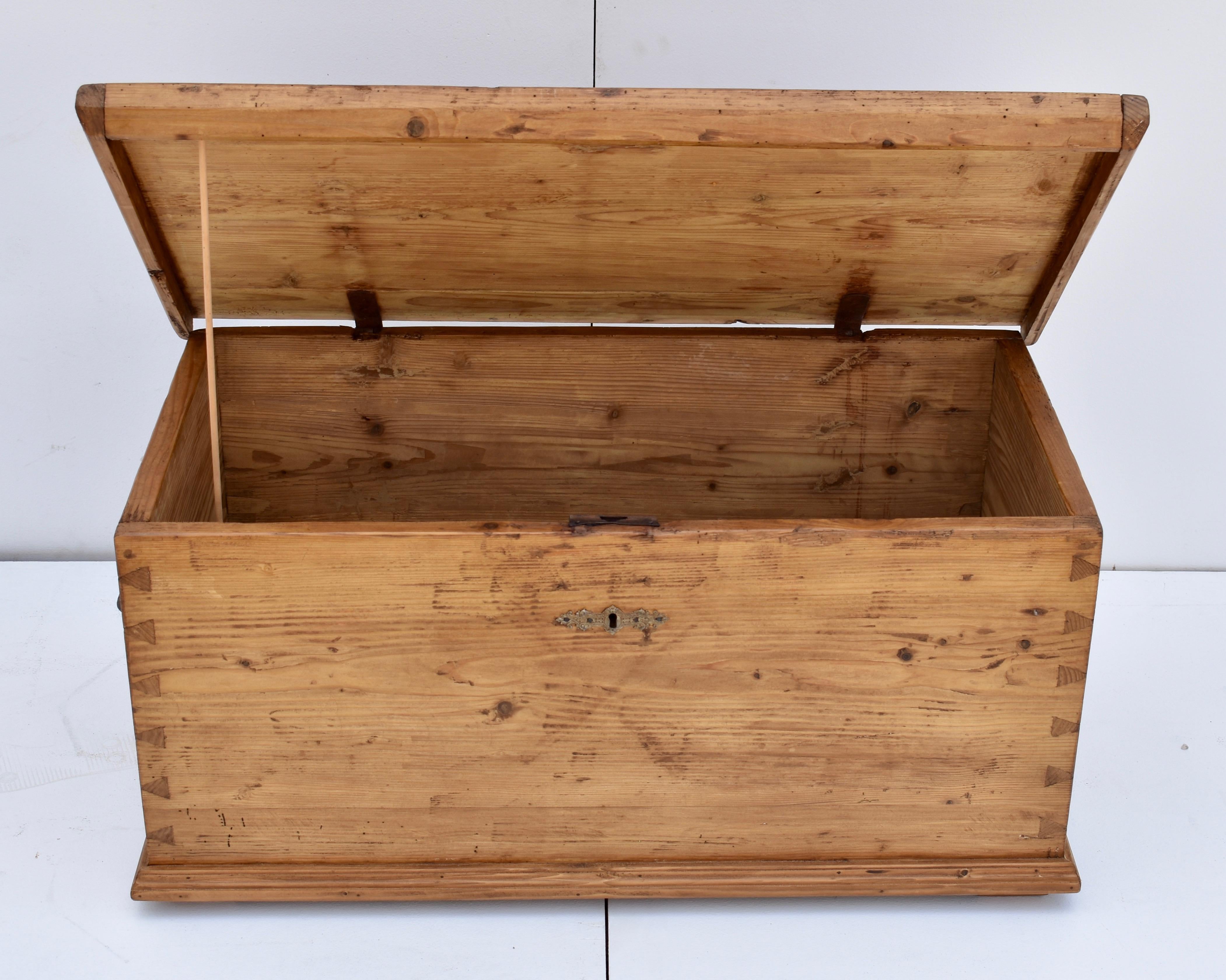 20th Century Pine Dovetailed Trunk or Blanket Chest