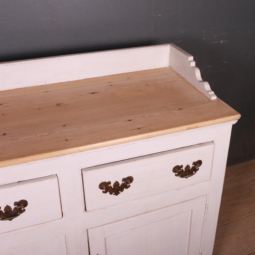 Pine Dresser Base with Gallery Back For Sale 1