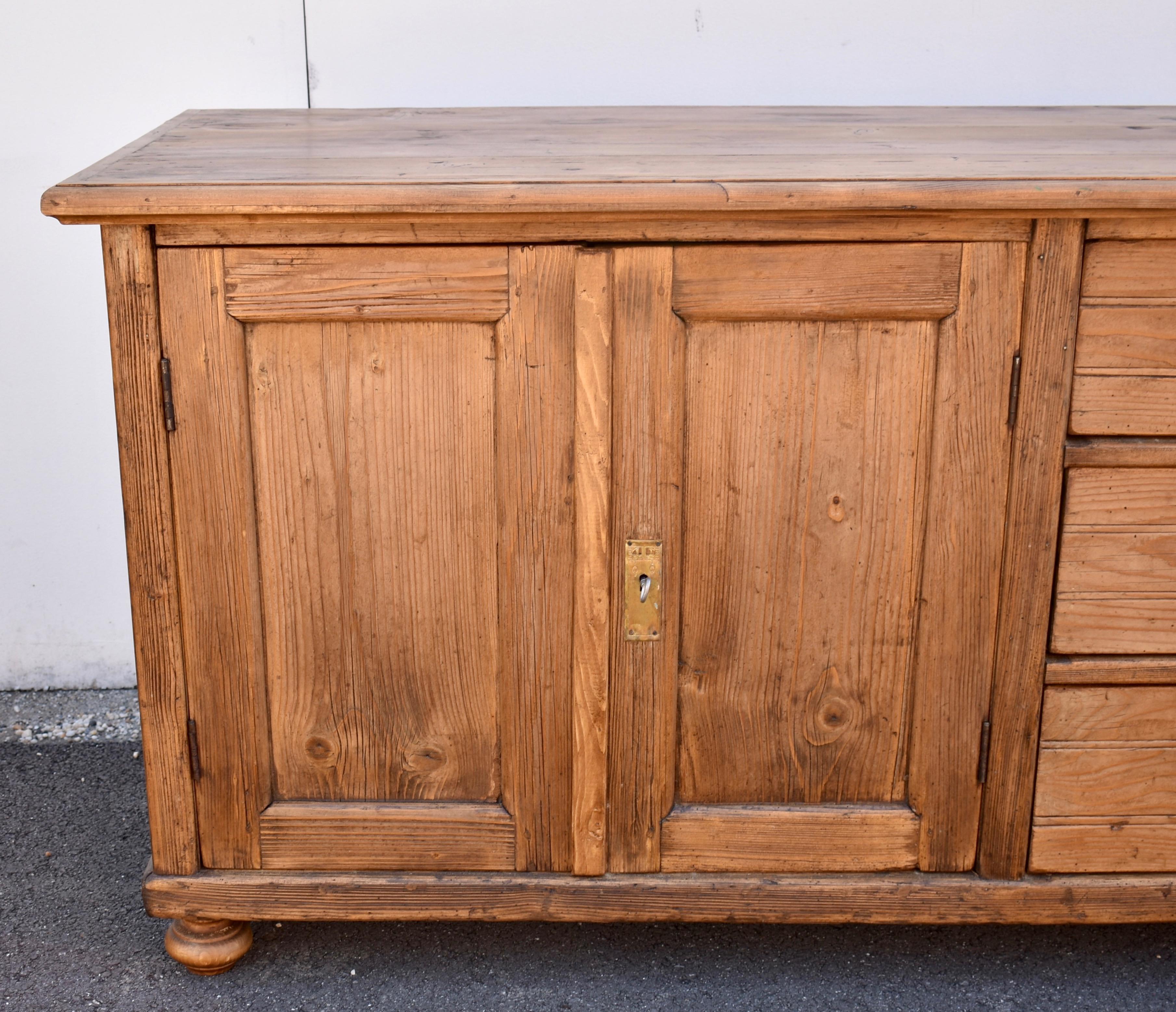 Pine Dresser Base with Two Doors and Three Drawers For Sale 3