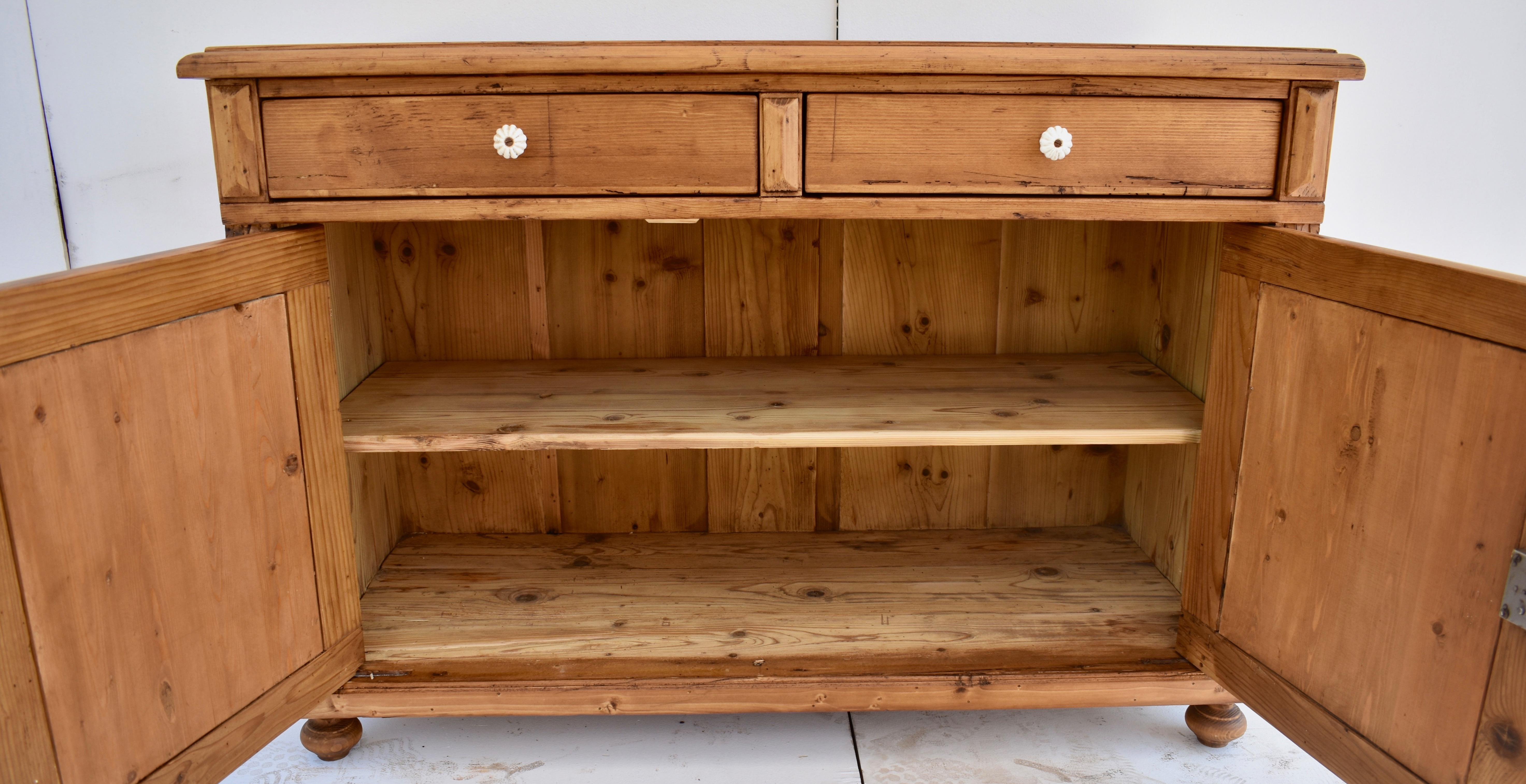 Pine Dresser Base with Two Doors and Two Drawers 3