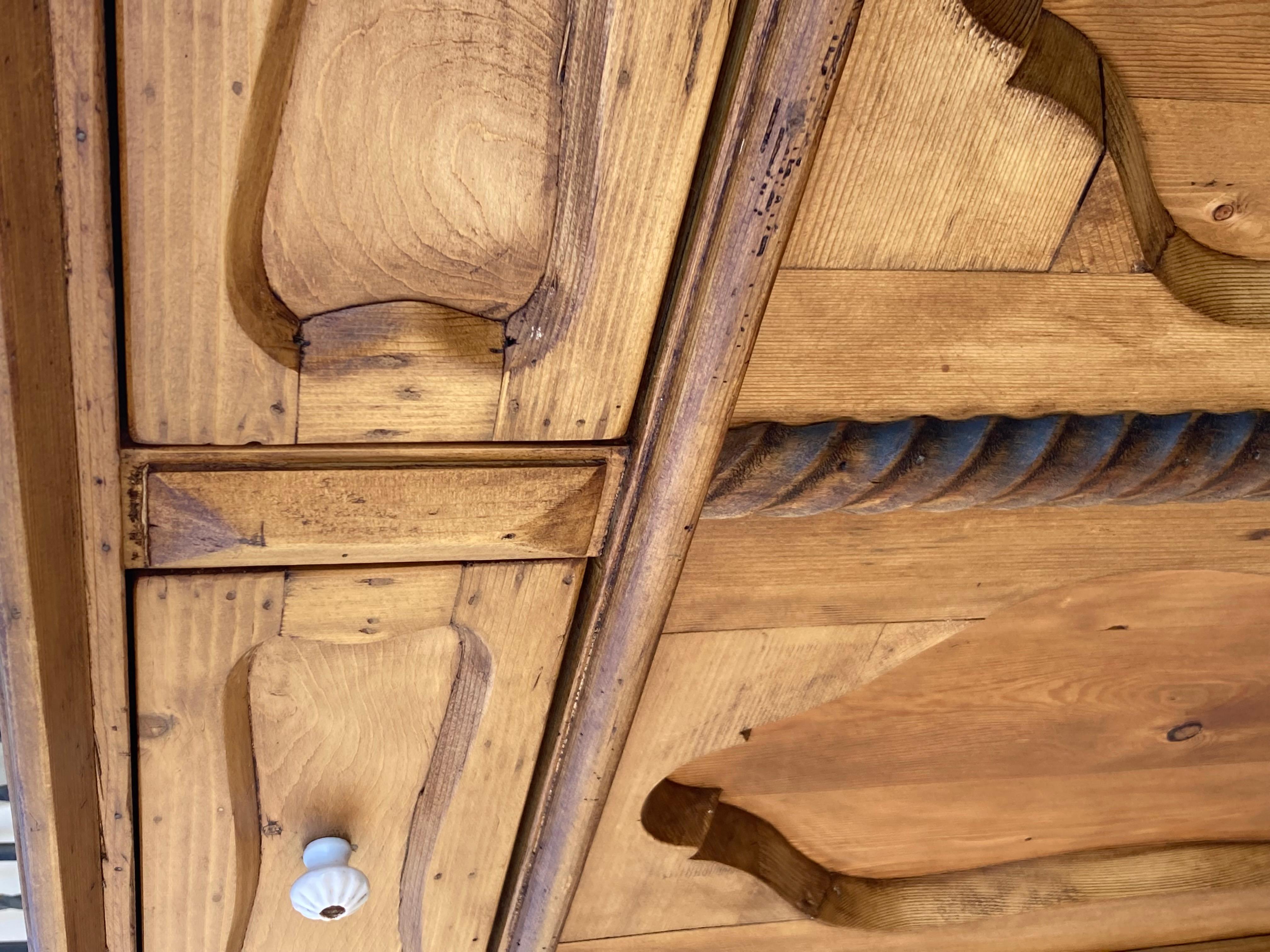 Pine Dresser Base with Two Doors and Two Drawers For Sale 3