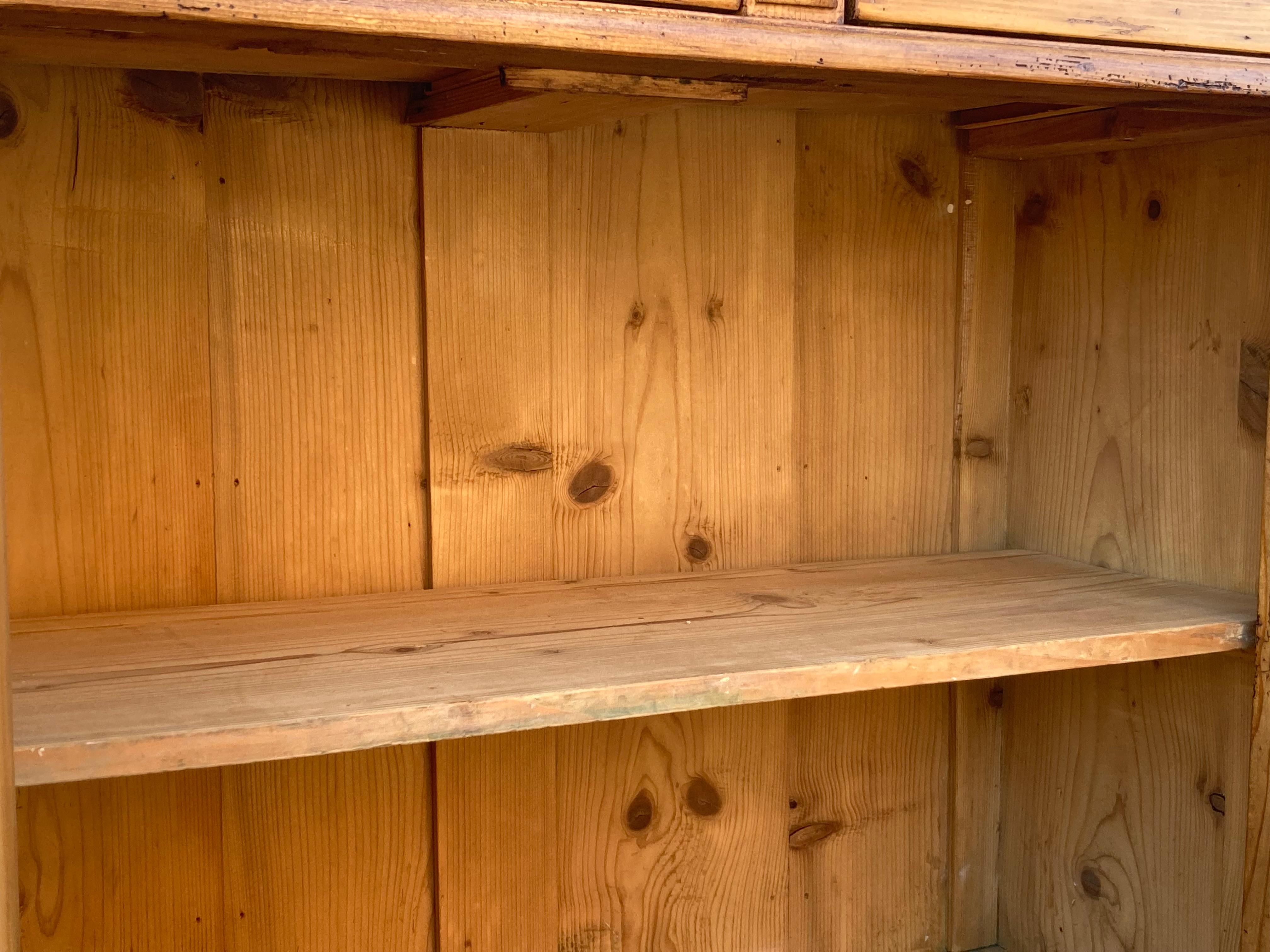 Pine Dresser Base with Two Doors and Two Drawers For Sale 8