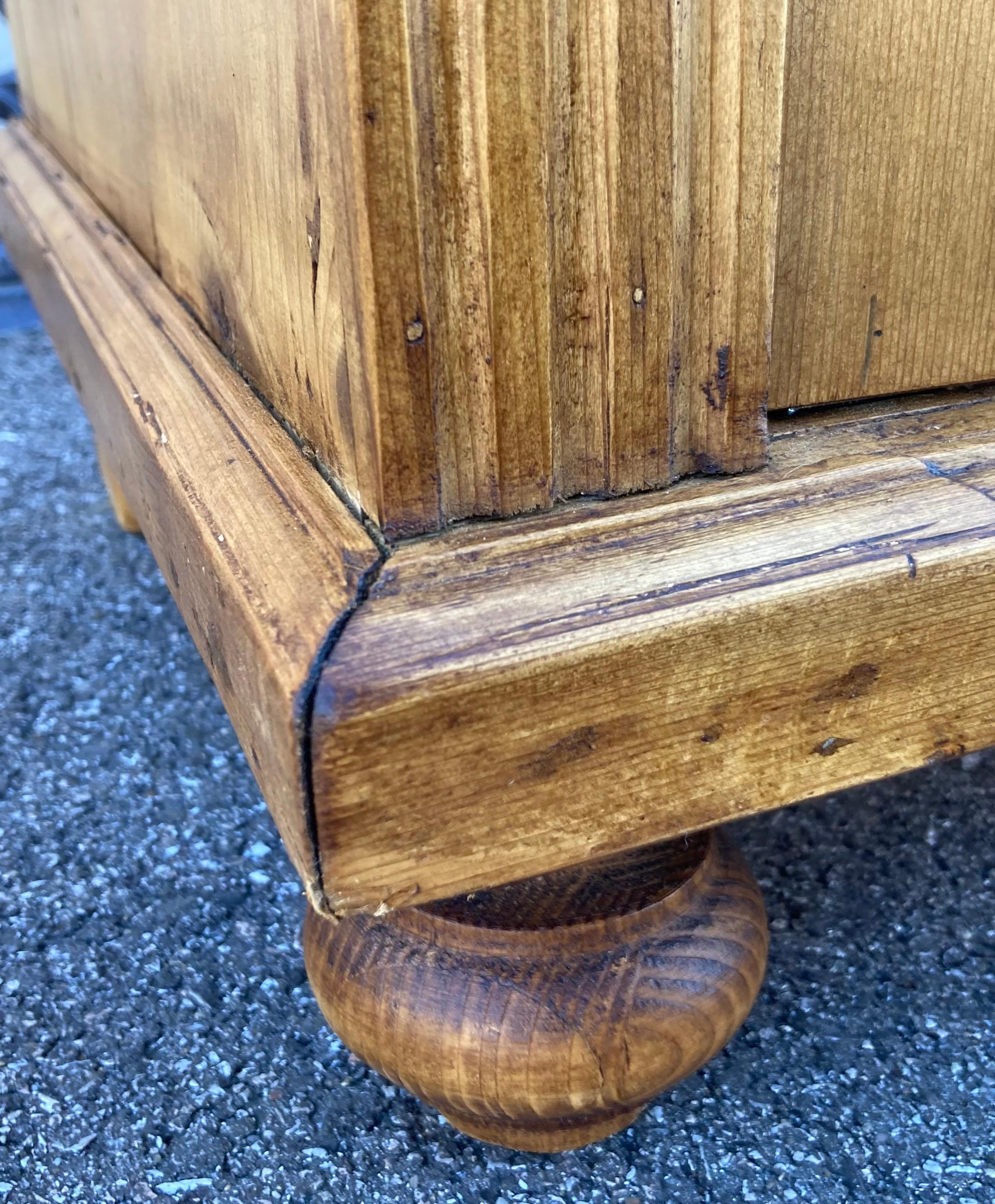 Pine Dresser Base with Two Doors and Two Drawers For Sale 11