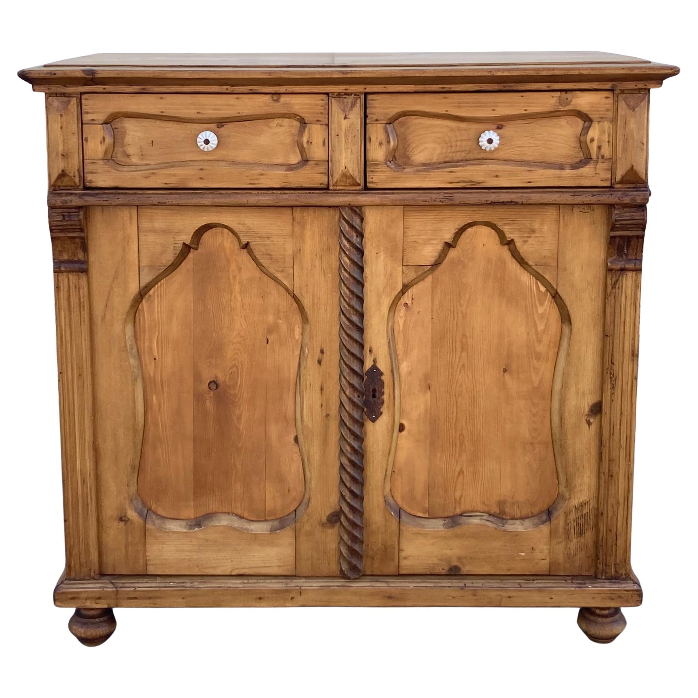 Pine Dresser Base with Two Doors and Two Drawers