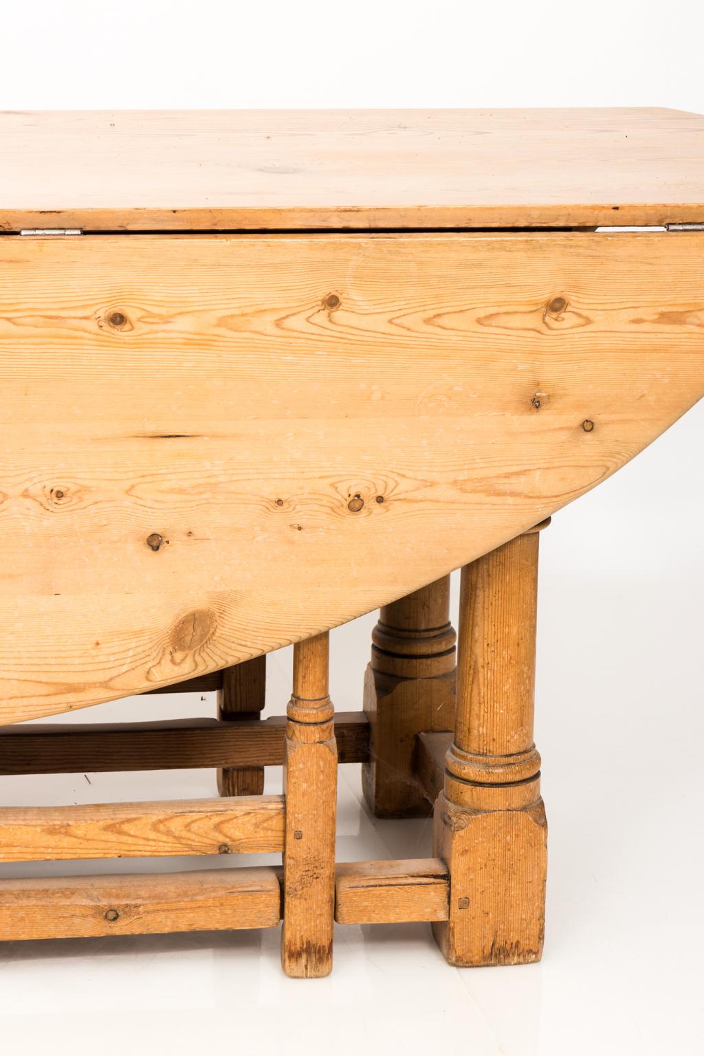 French Provincial Pine Drop-Leaf Dining Table