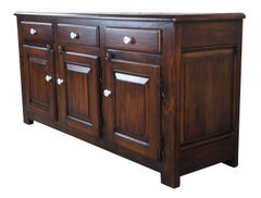 Pine Early American Primitive Farmhouse Sideboard Buffet Console Cabinet 61"
