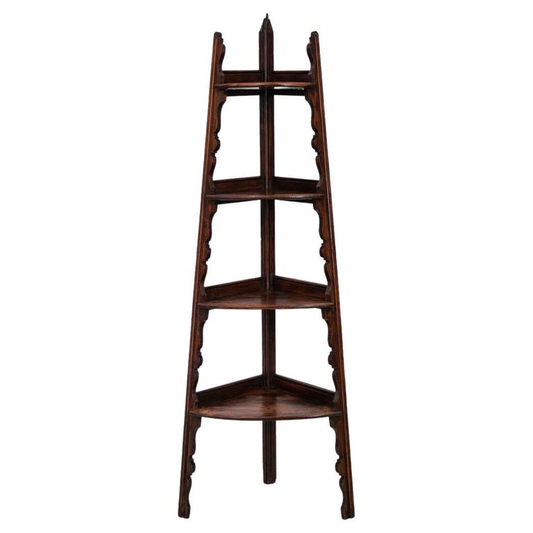 Pine English Corner Shelf For Sale at 1stDibs